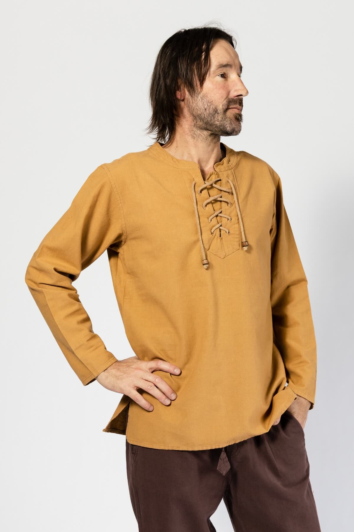 Surya Cotton Shirt for Men made in Nepal - right side view