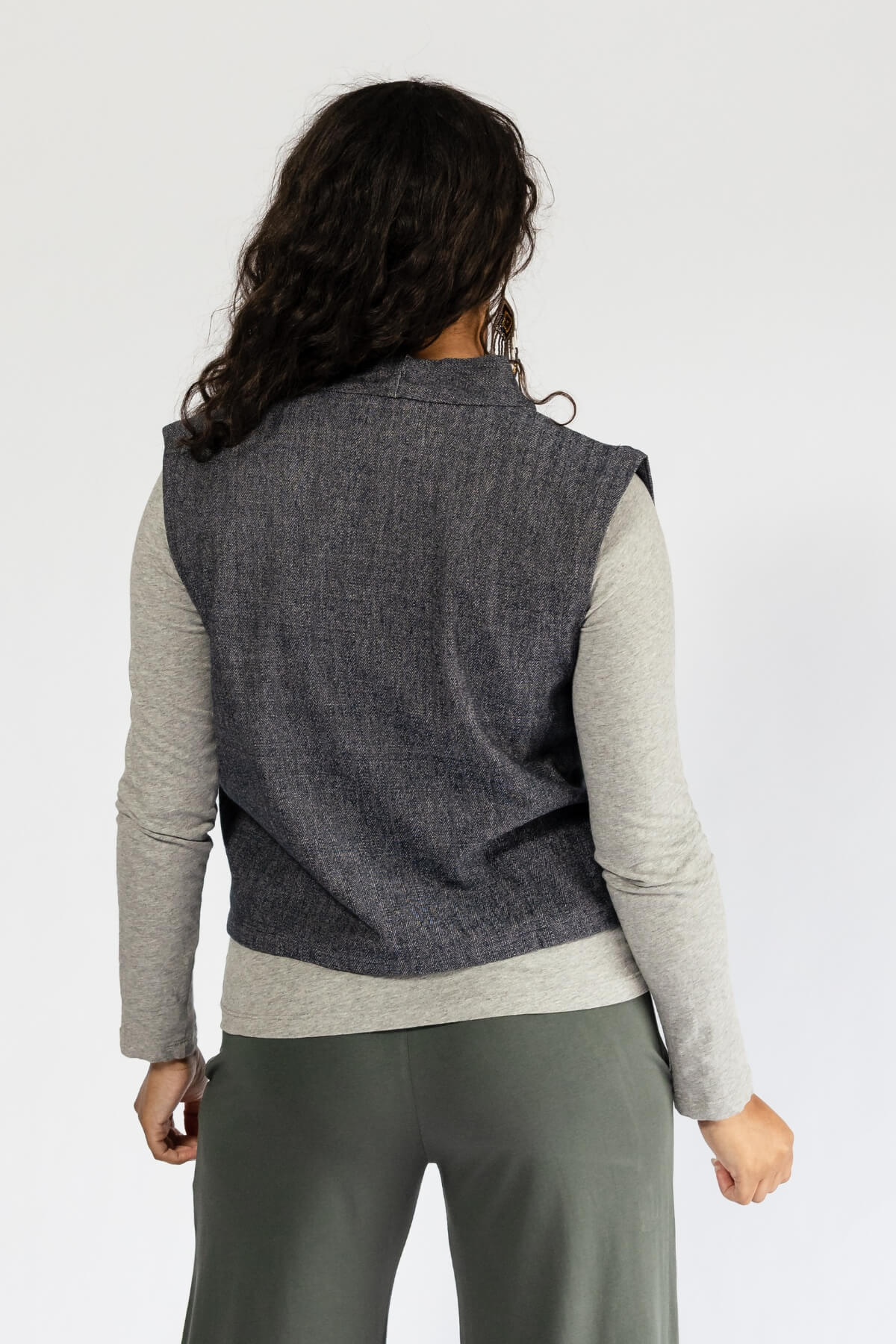 Surya Ethical Organic Jacquard Vest - rear view
