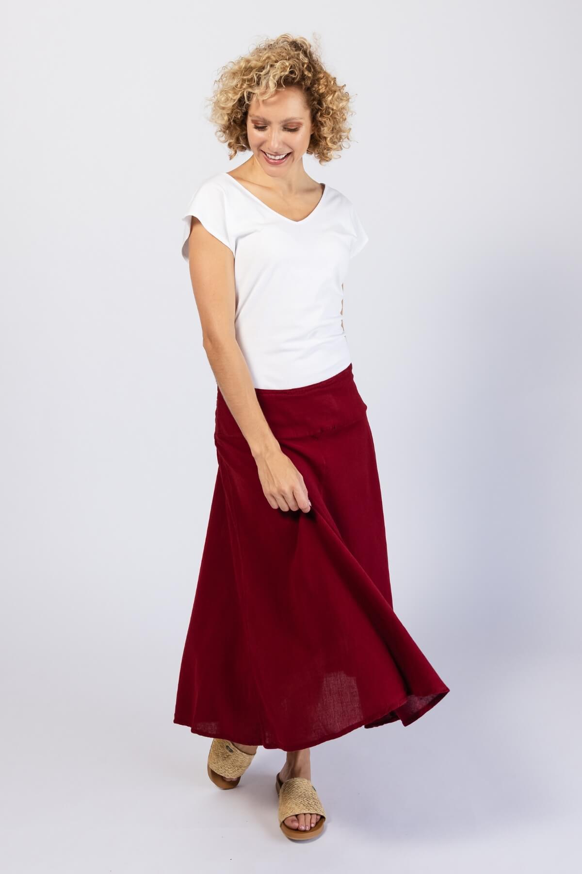 Surya Ethical Cotton Rosa Skirt - Berry