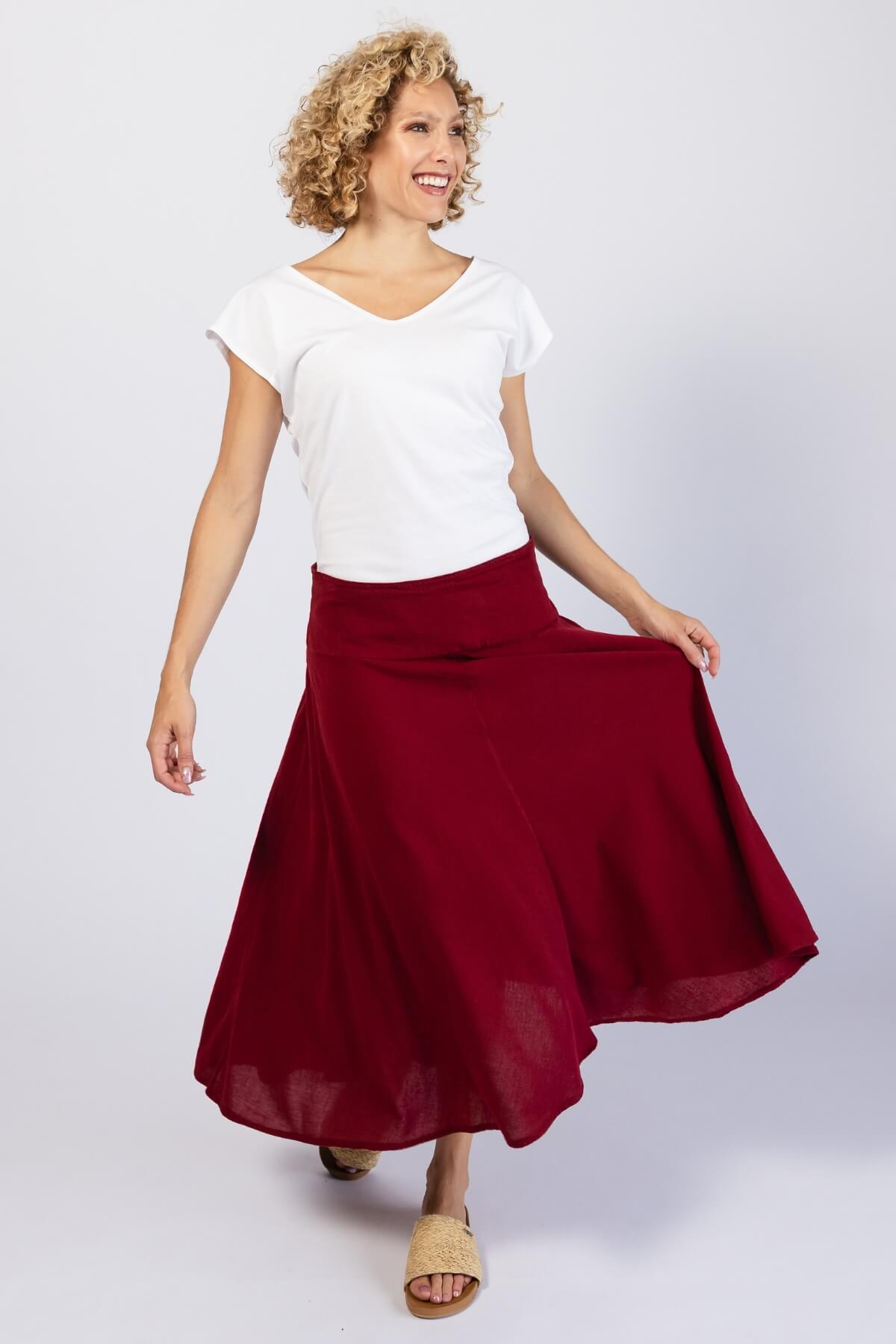 Surya Light Cotton Rosa Skirt - Berry