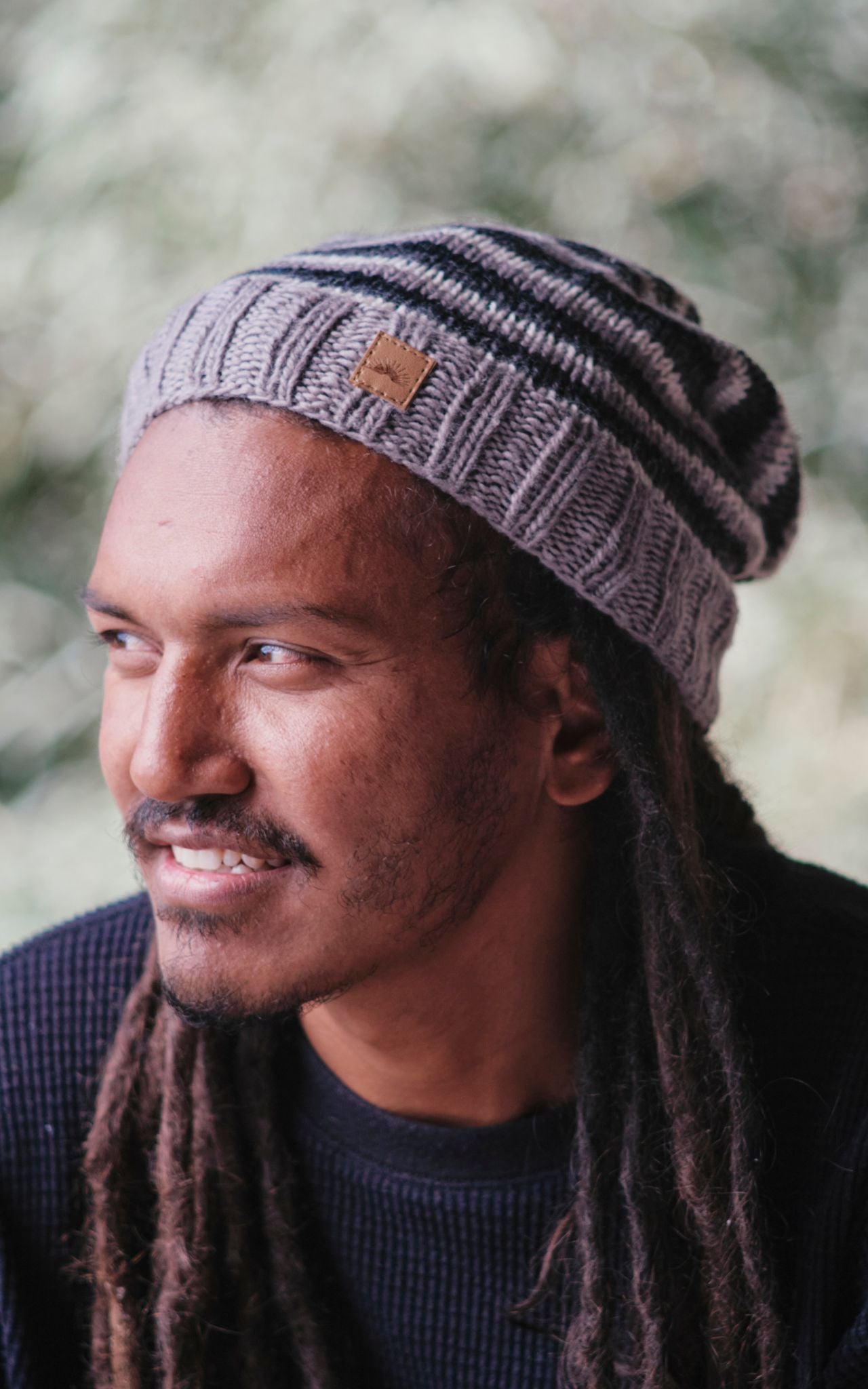 Surya Australia Merino Wool Slouch Beanie for Men from Nepal - Grey