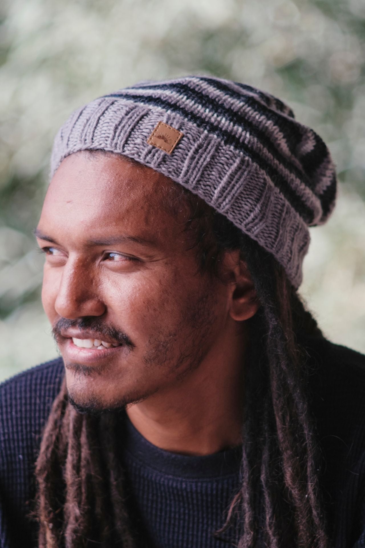 Surya Australia Merino Wool Slouch Beanie for Men from Nepal - Grey