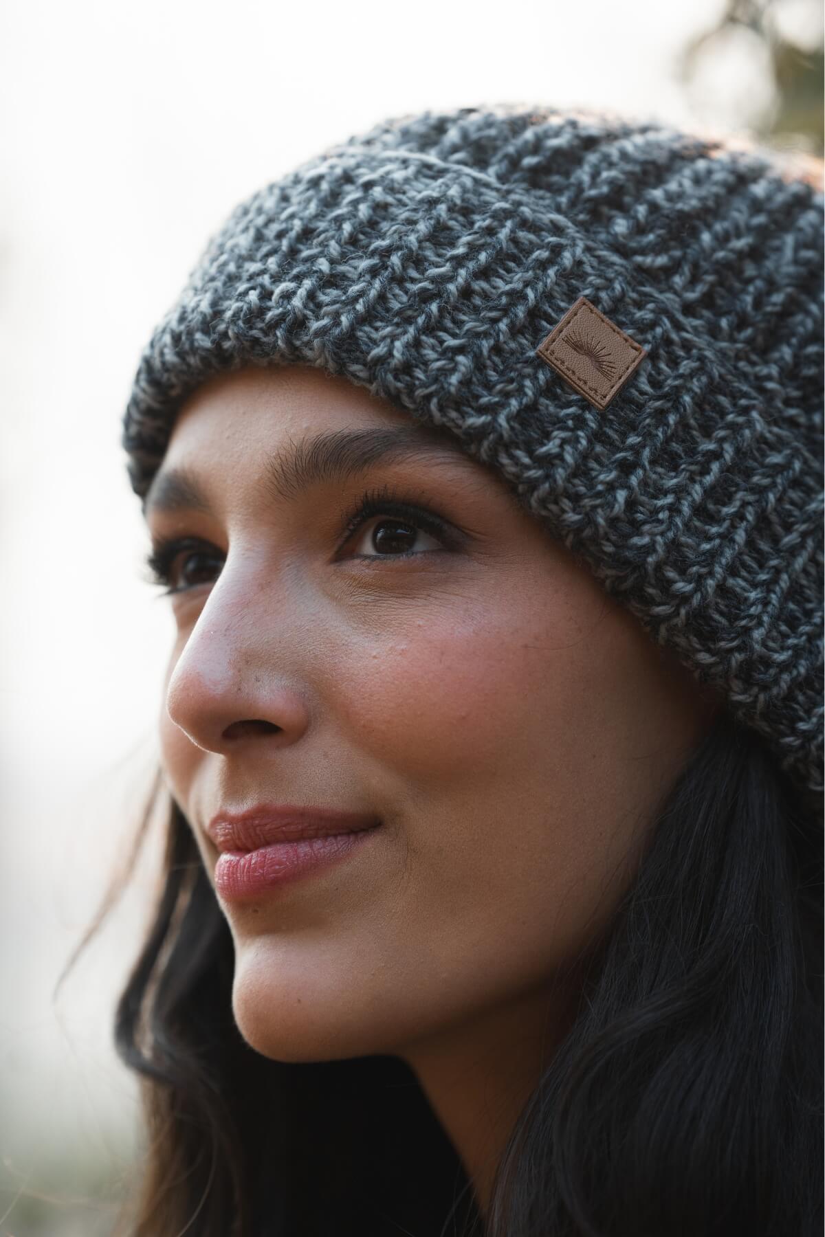 Surya Mulesing Free Merino Wool Beanie made in Nepal - detail