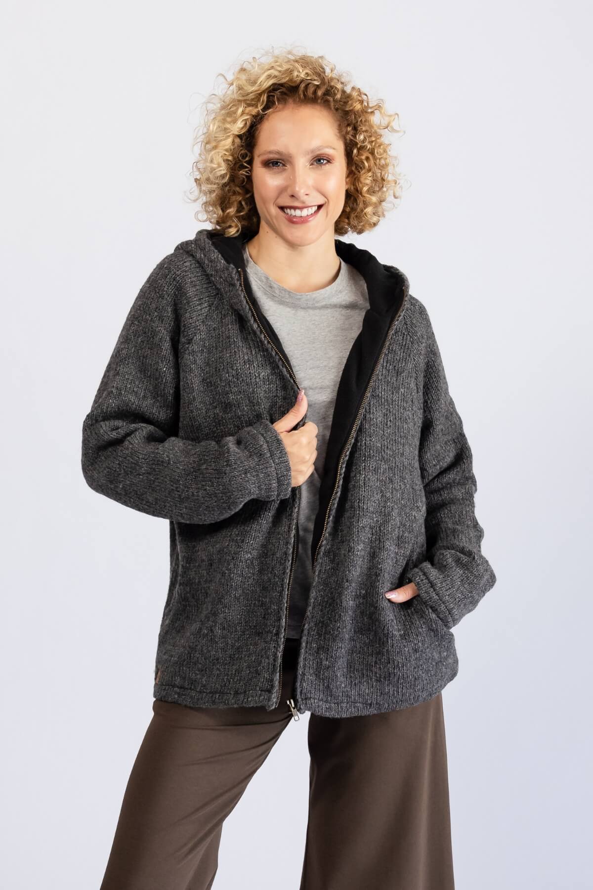 Surya Wool Jackets for Women - Charcoal
