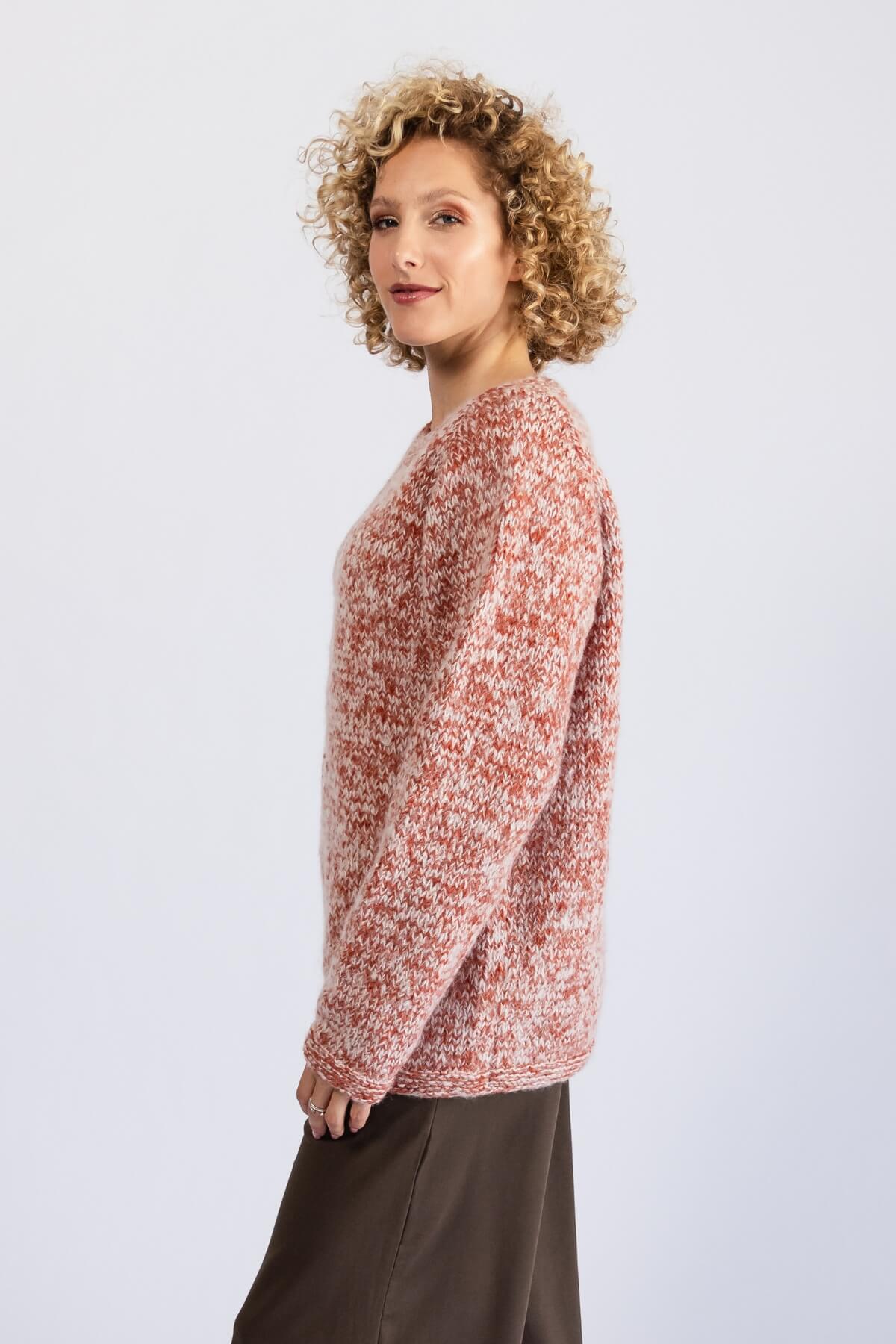 Surya Ethical Wool Sweater made in Nepal - left side view