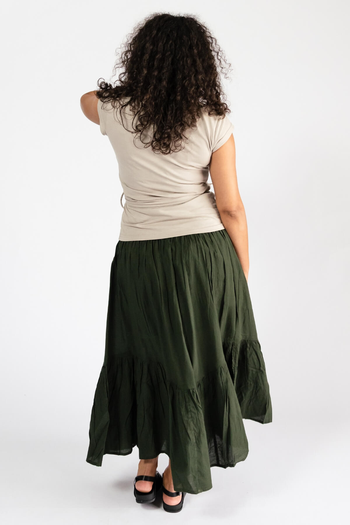 Surya Crinkle Cotton Skirt for Women - rear view