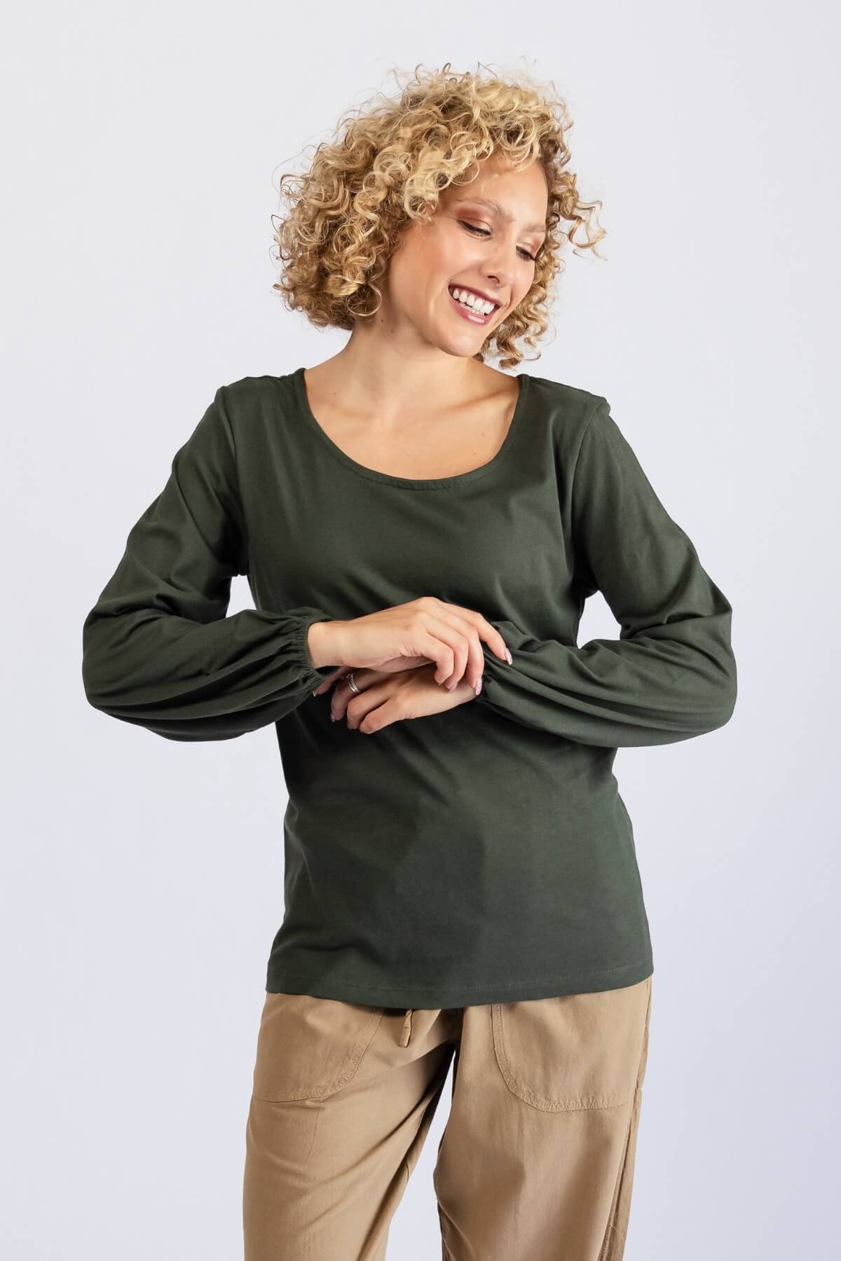 Surya Organic Cotton 'Zoe' Top - wide, round neckline