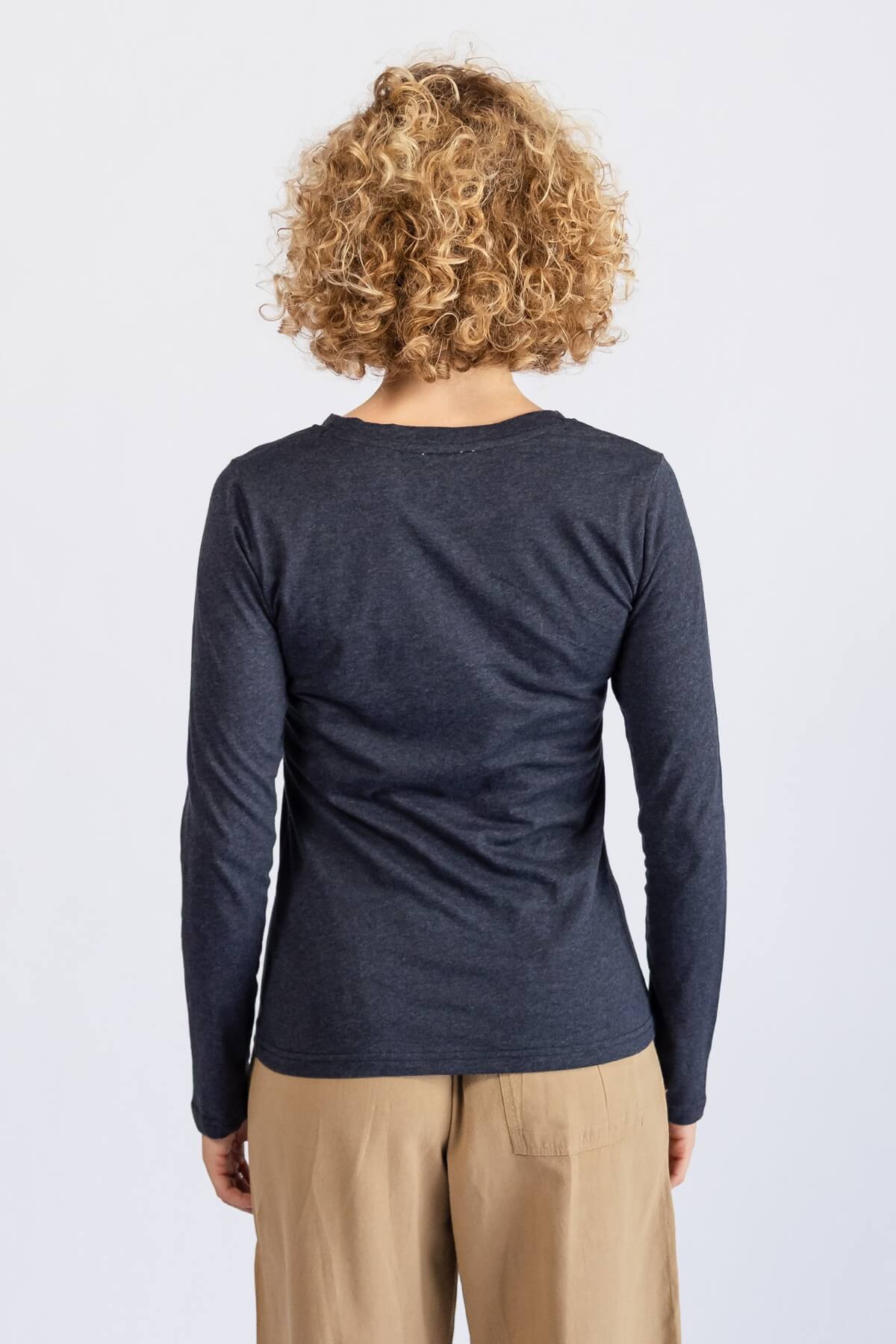 Surya Organic Cotton Long Sleeve Basic Top - rear view