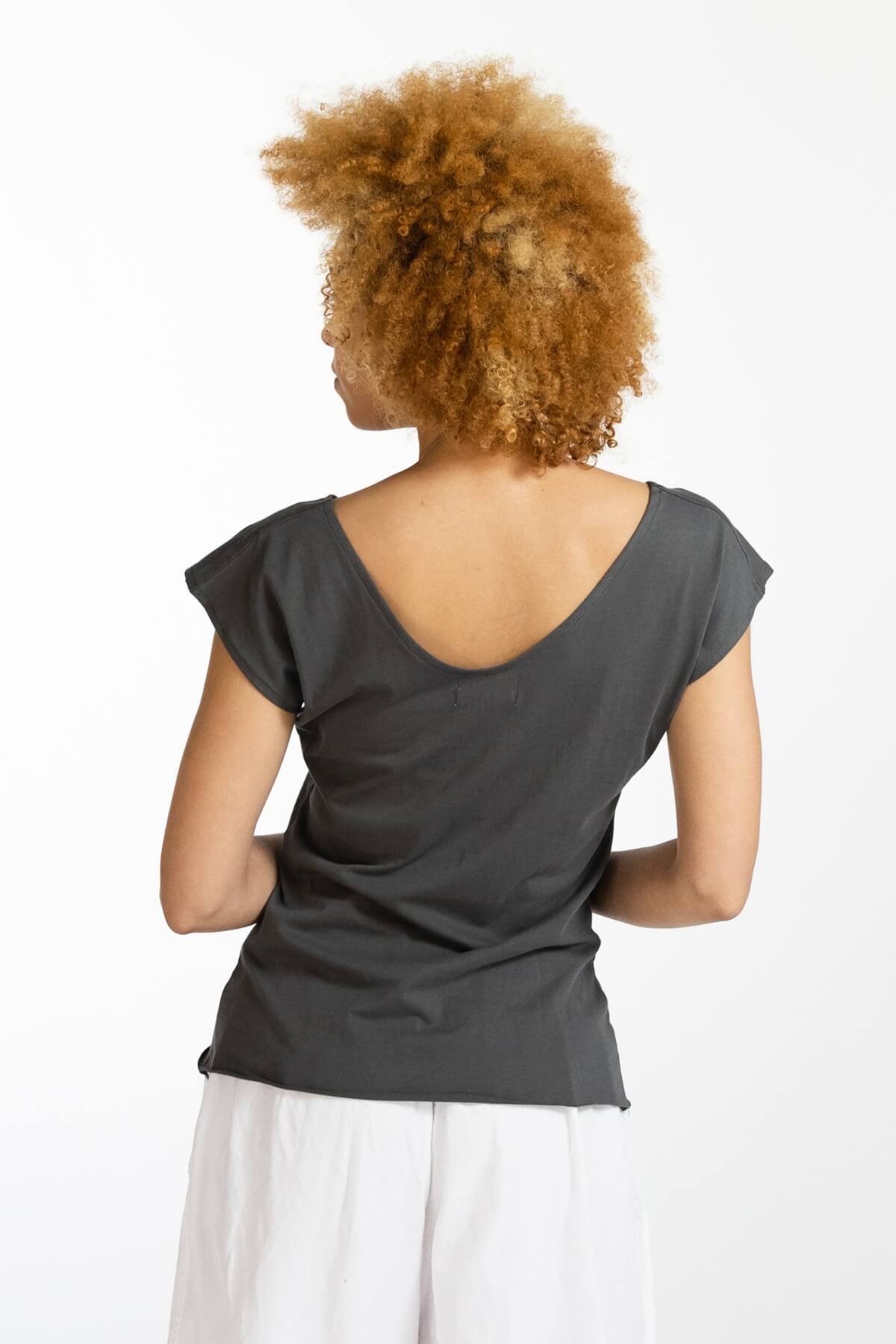 Surya Australia Ethical Organic Cotton Basic 'Mimi' Top - Grey