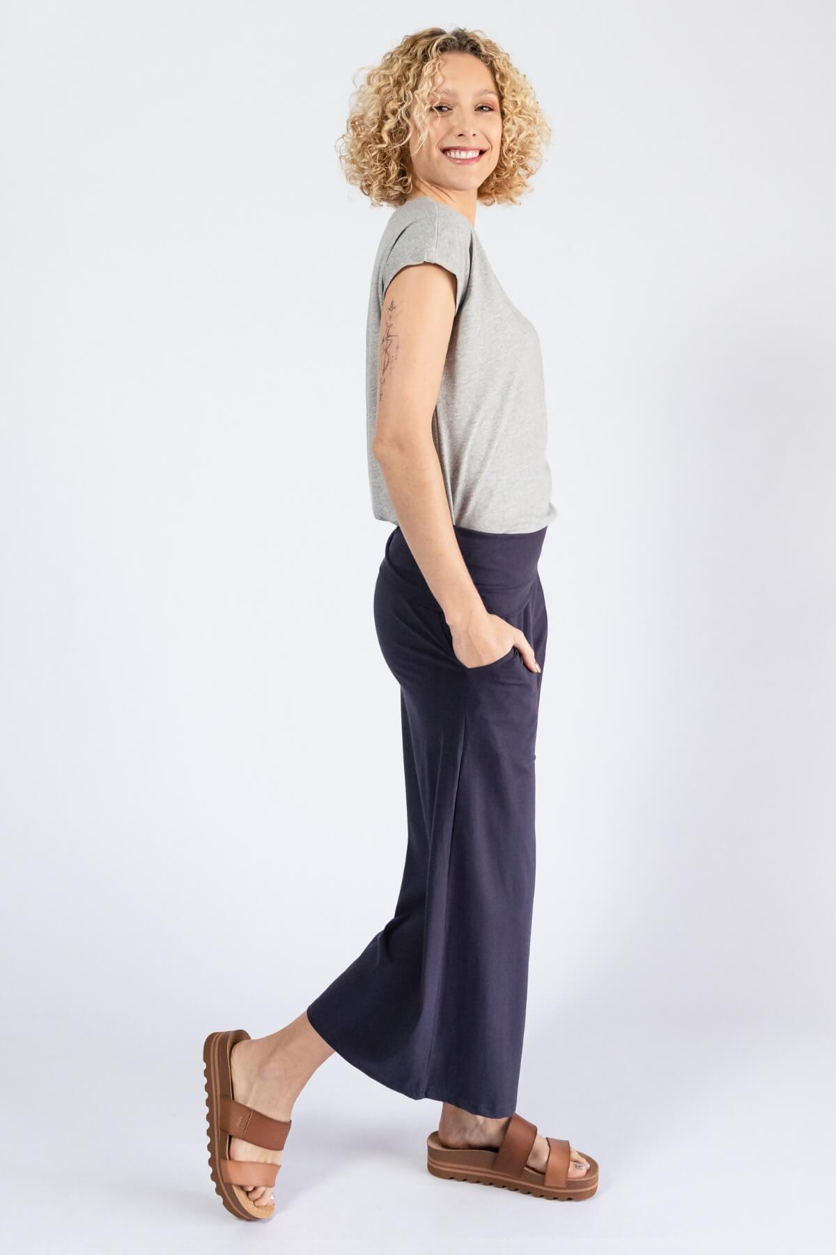 Surya Organic Cotton Cropped Pants - right side view