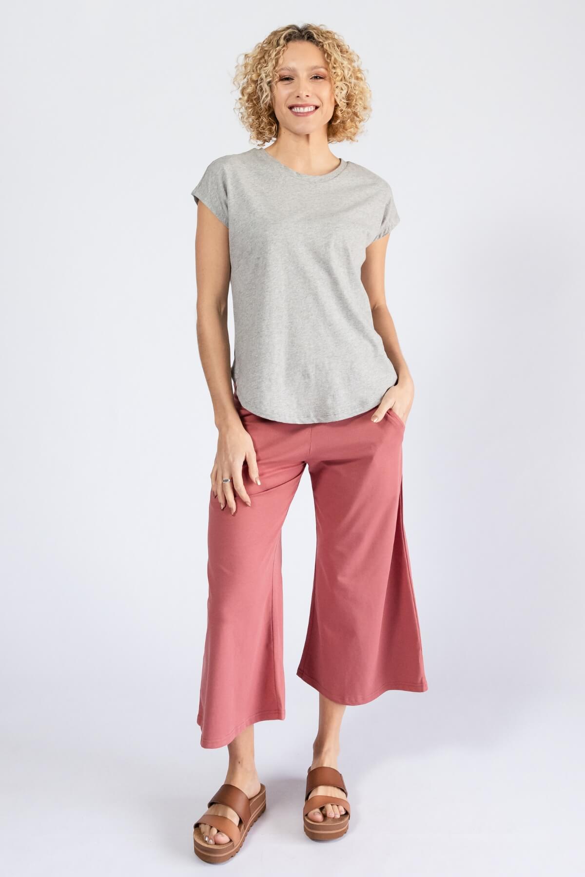Surya Organic Cotton Cropped Freedom Pants - with two hip pockets