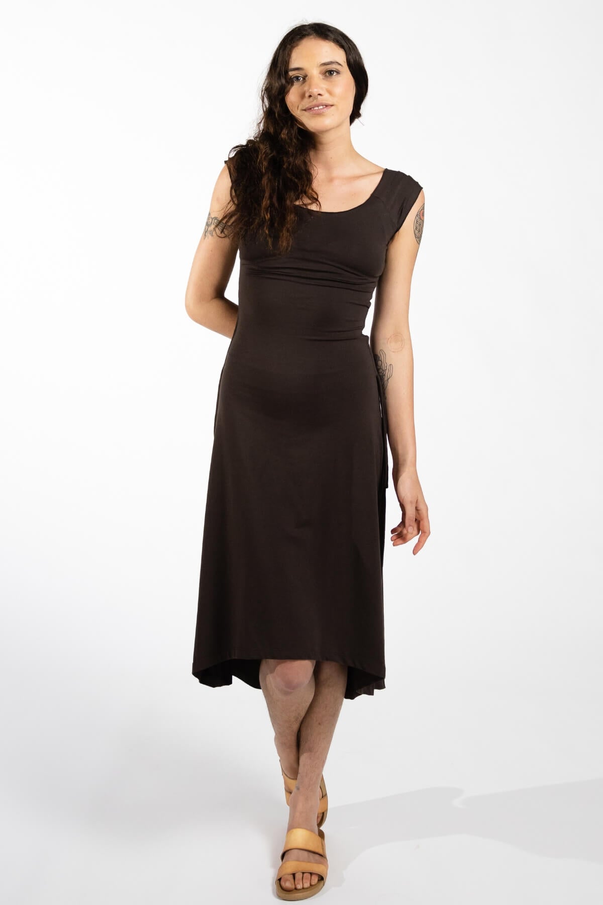 Surya Organic Cotton 'Priya' Dress - Chocolate