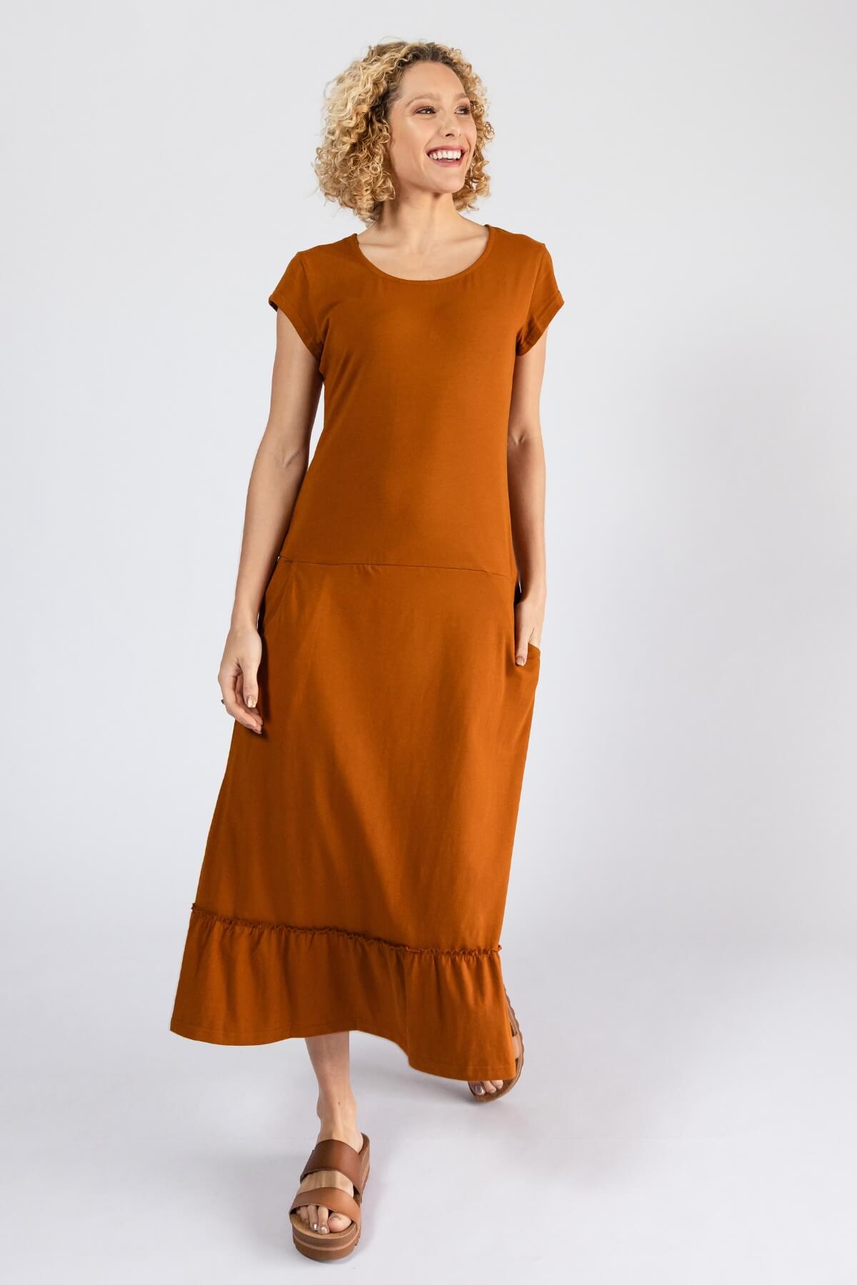 Surya Organic Cotton Noumea Midi Dress - A-line style relaxed fit dress