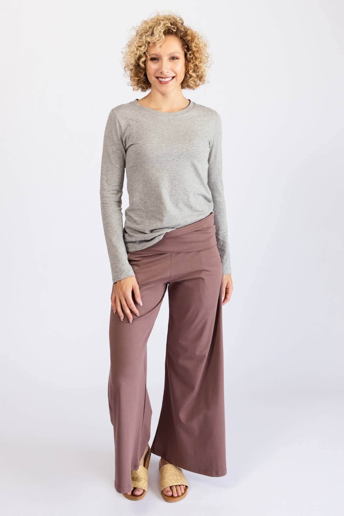 Surya Organic Cotton 'Freedom Pants' made in Nepal - Dusty Mauve
