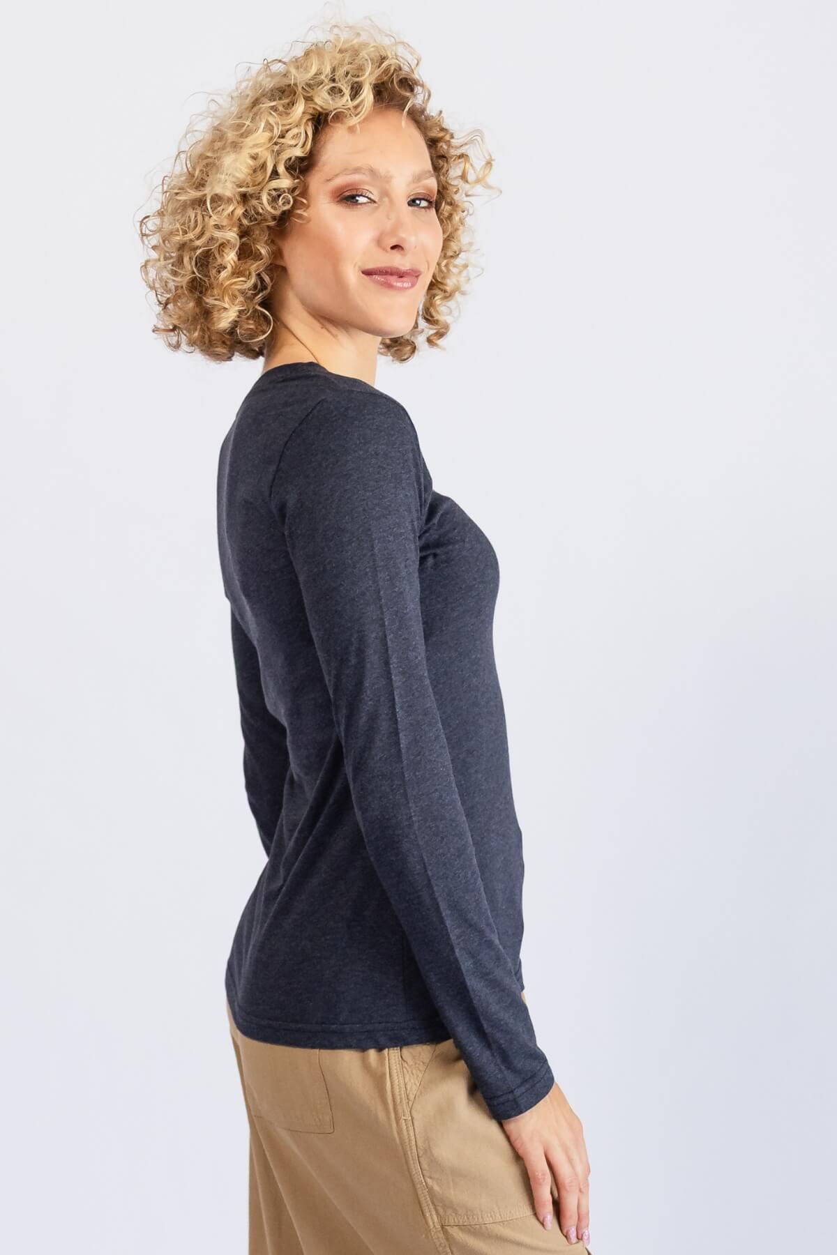 Surya Organic Cotton Long Sleeve Basic Top - right side view
