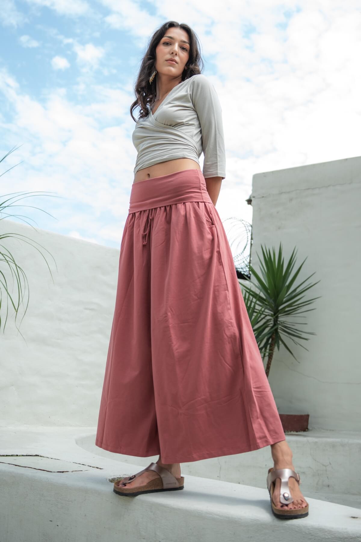 Surya Organic Cotton Palazzo Pants - on location in Nepal