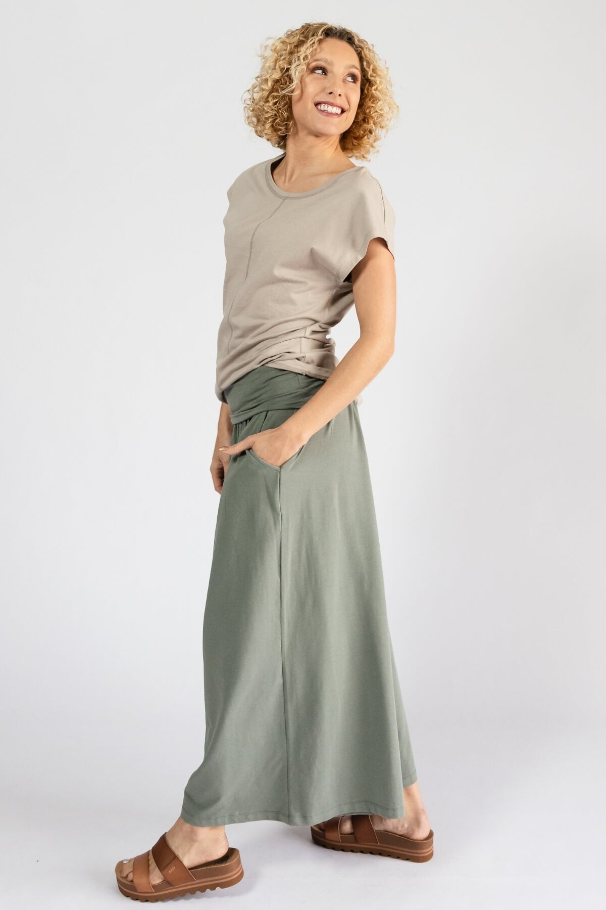 Surya Organic Cotton Palazzo Pants - left side view