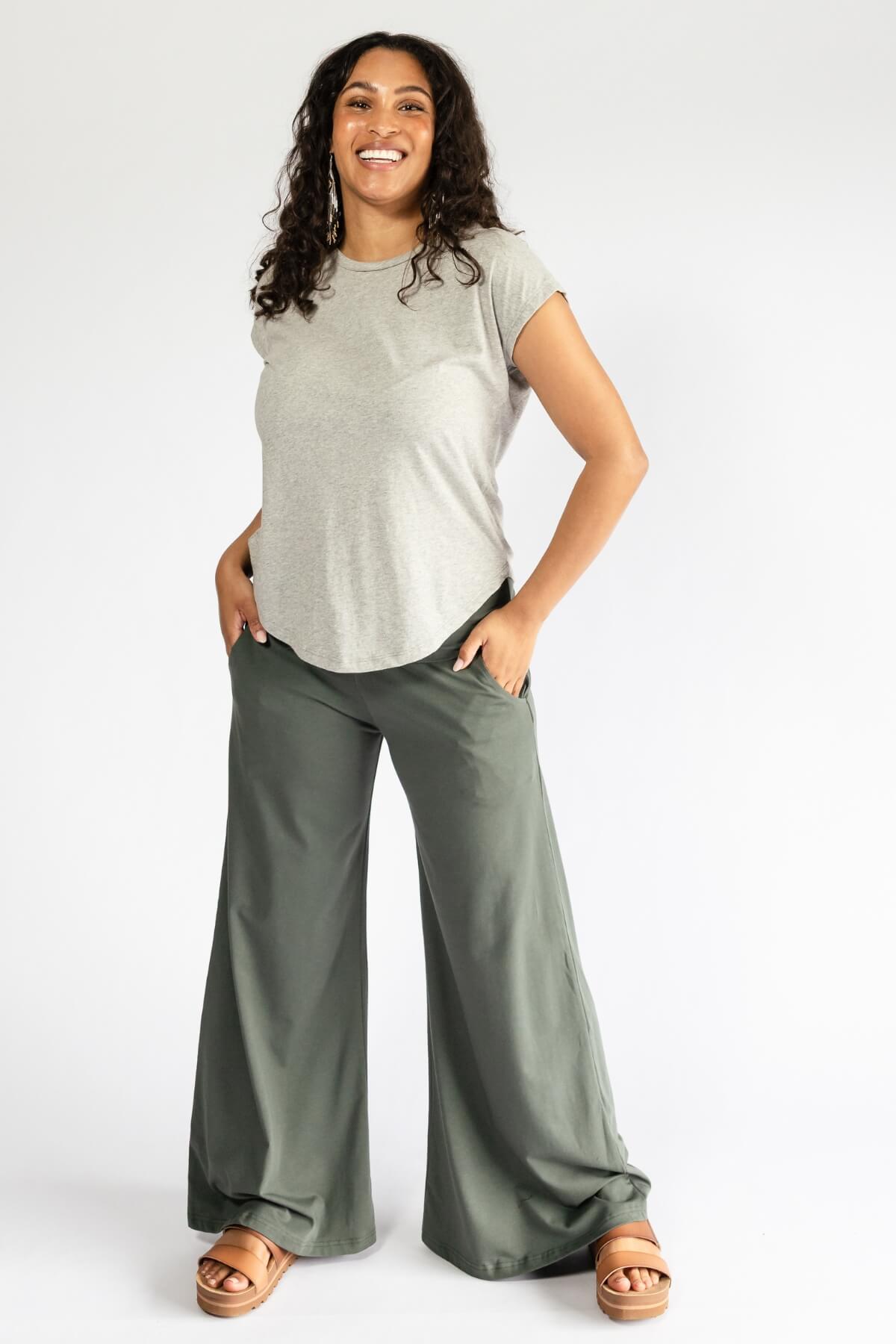 Surya Organic Cotton Wide Leg Pants - with two hip pockets