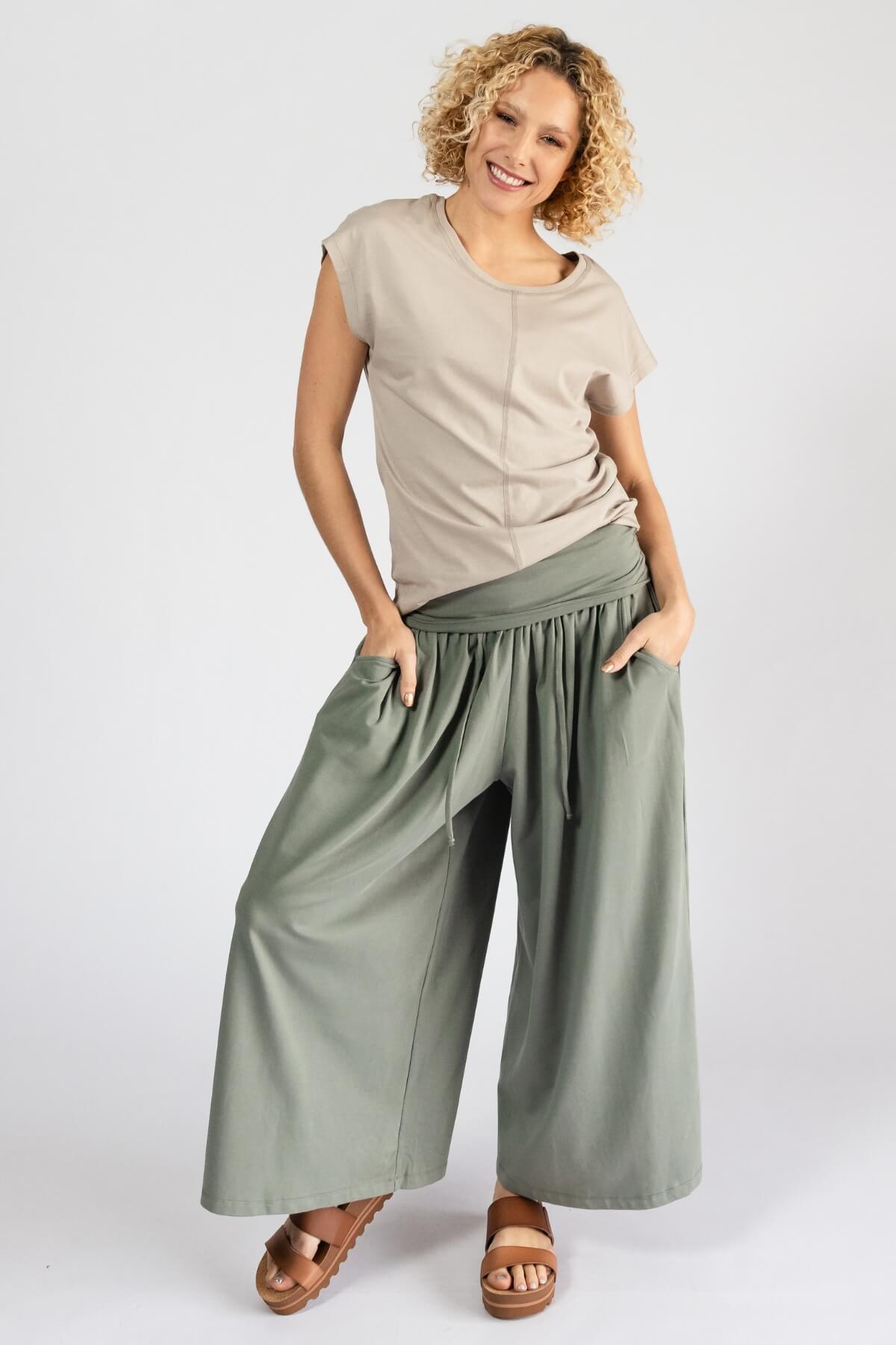 Surya Organic Cotton Palazzo Pants for Women - made in Nepal