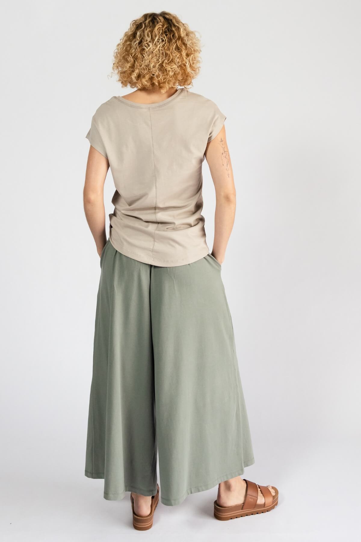 Surya Organic Cotton Palazzo Pants - rear view