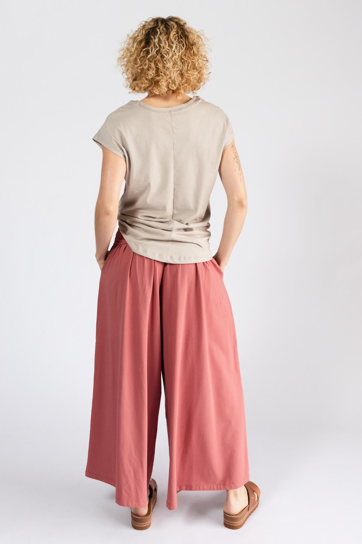 Surya Organic Cotton Palazzo Pants - rear view