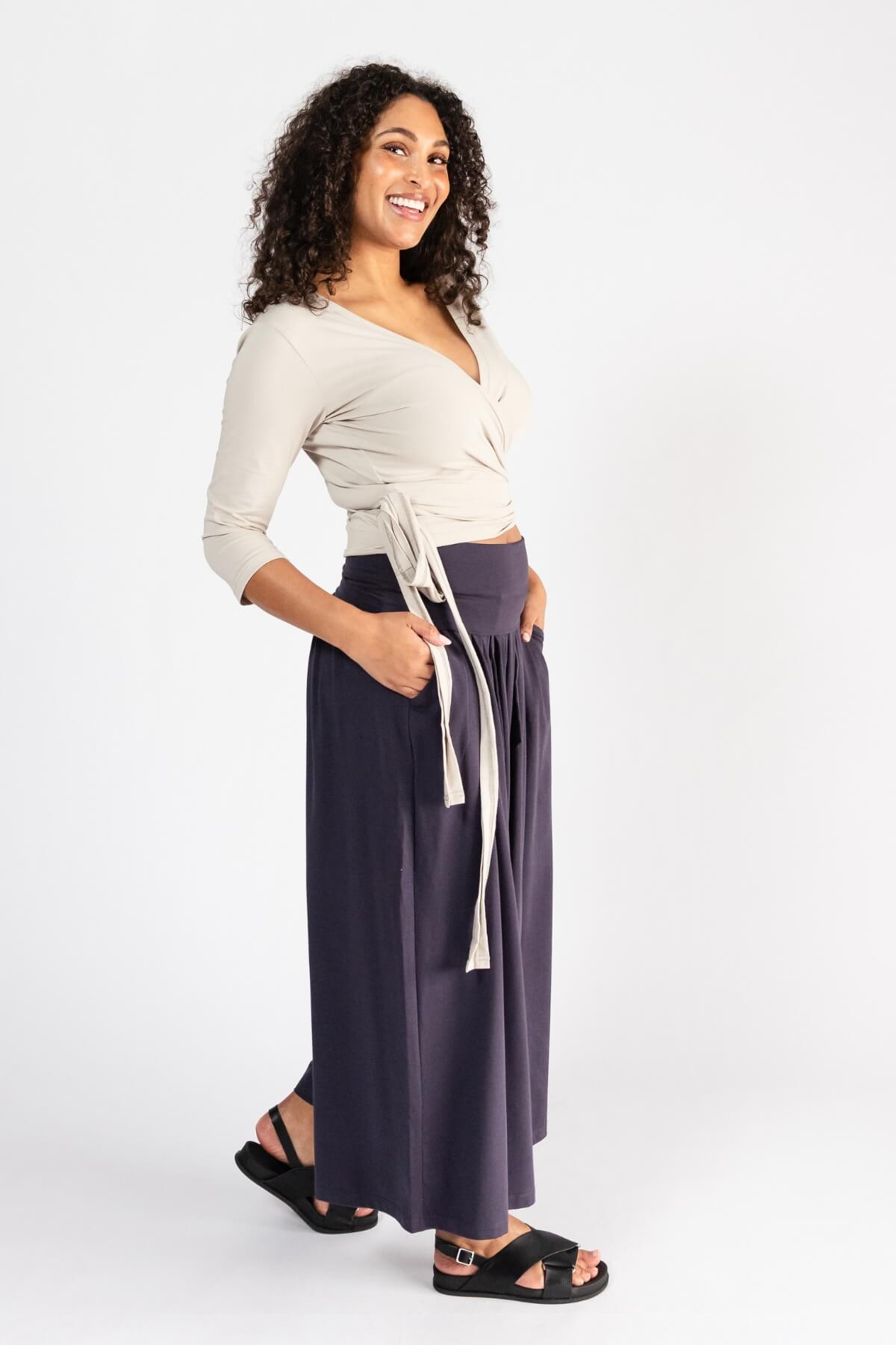 Surya Organic Cotton Palazzo Pants - right side view