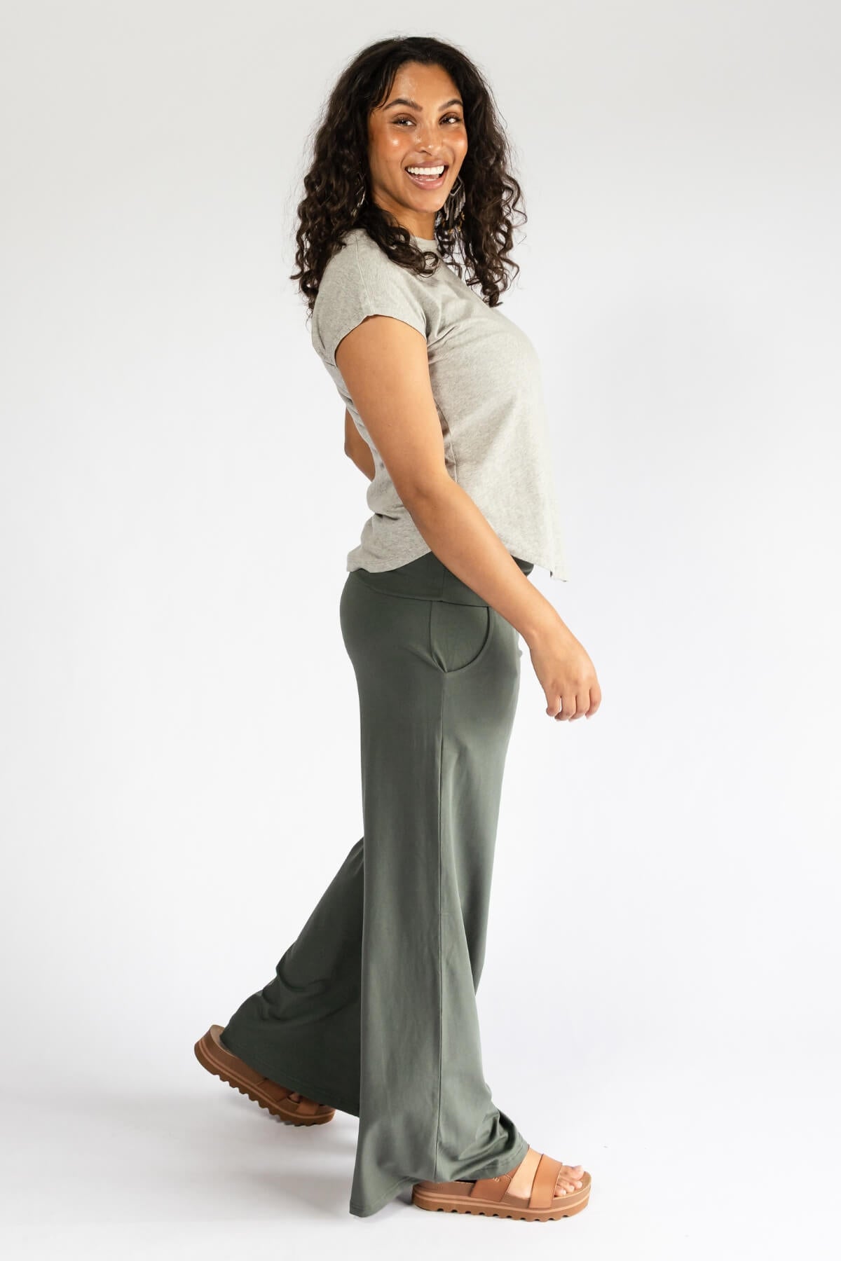 Surya Organic Cotton Wide Leg Pants - right side view