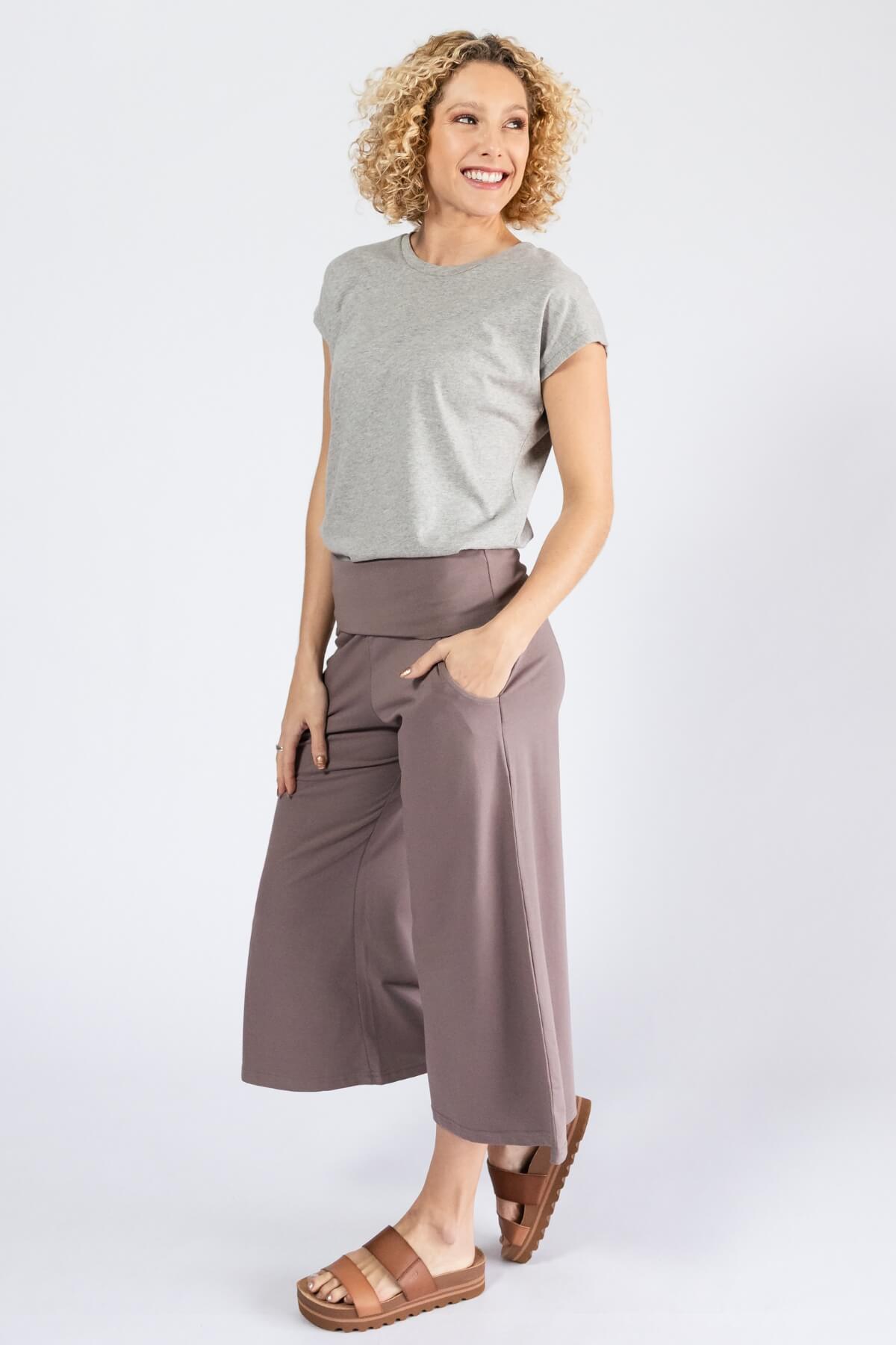 Surya Organic Cotton Cropped Pants - left side view