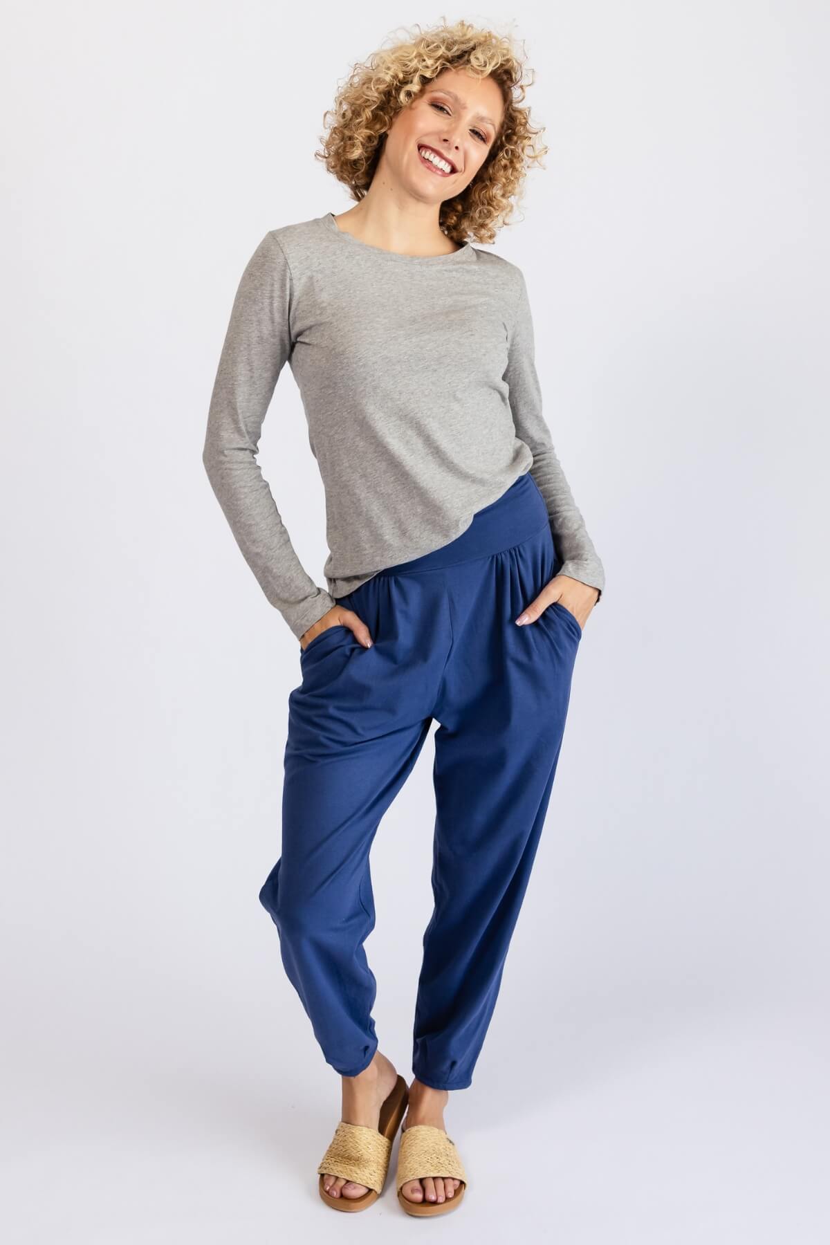 Surya Organic Cotton Drift Pants - Cobalt Blue colour