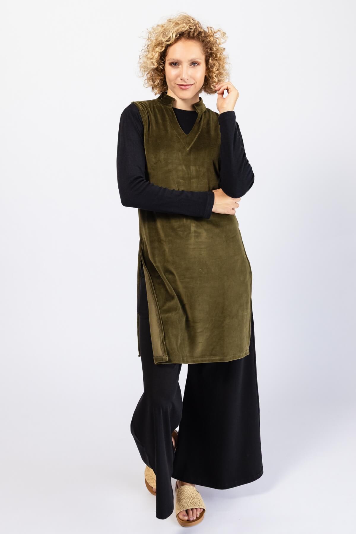 Surya Organic Cotton Velvet Pinafore - perfect mid length