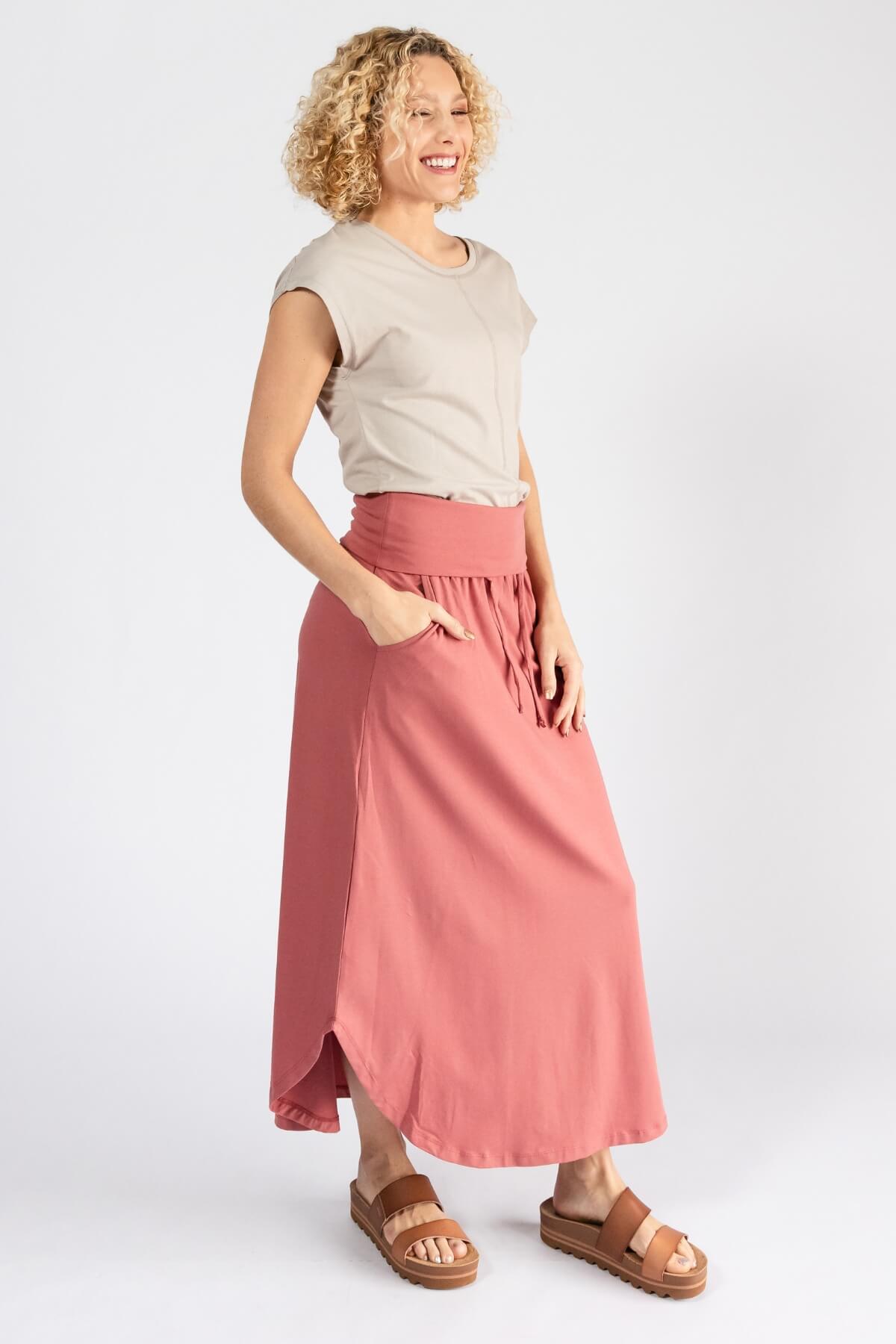 Surya Ethical Organic Cotton Madrid Skirt - turn down waistband