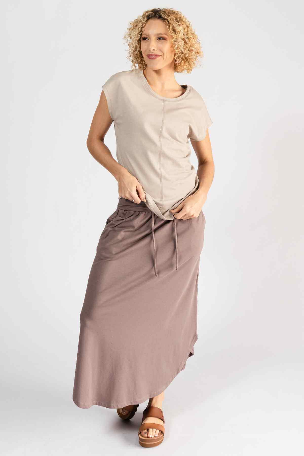Surya Ethical Organic Madrid Skirt - turn over waistband