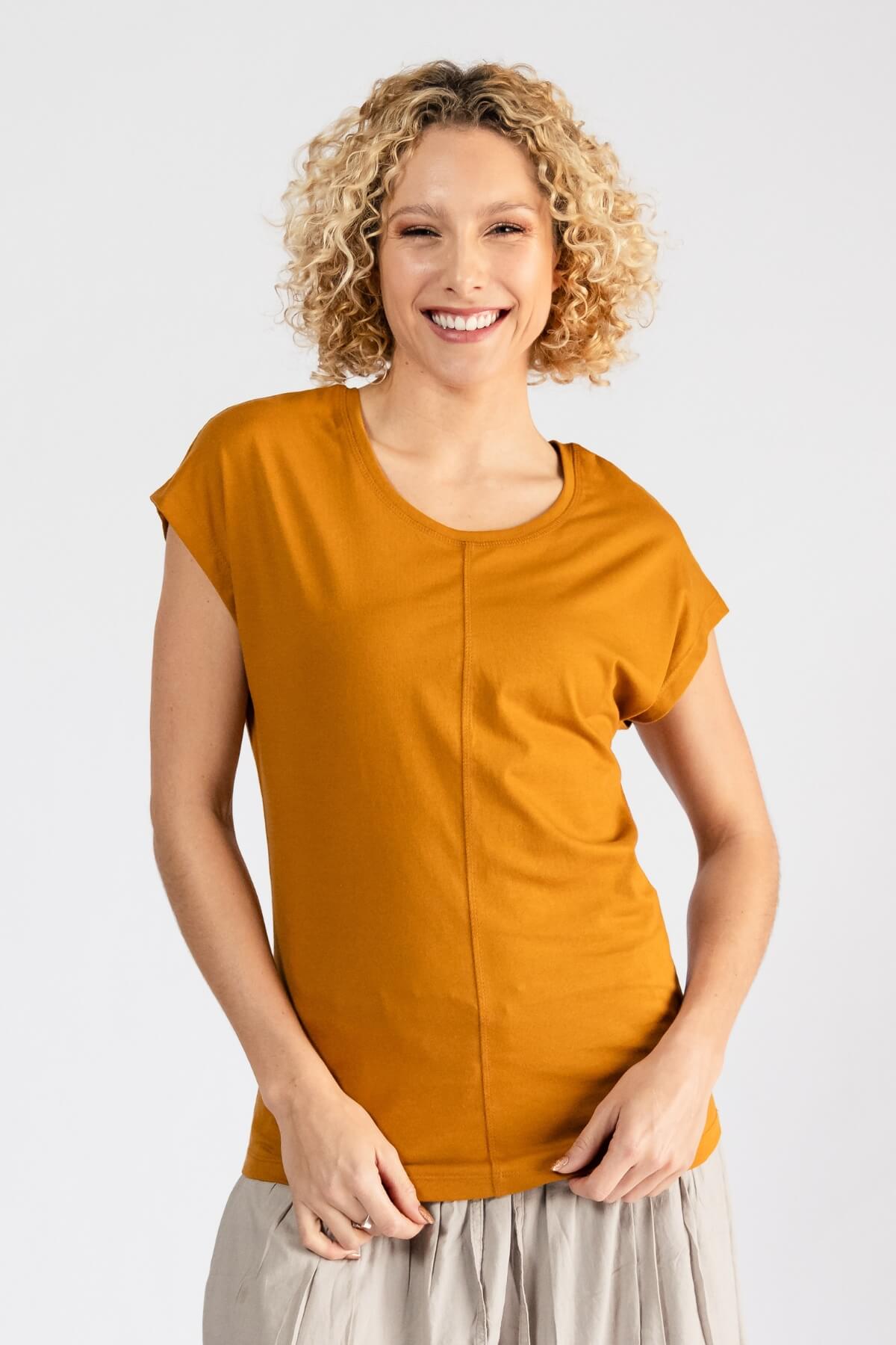 Surya Everyday Organic Cotton Tops for Women - flattering design with round neck
