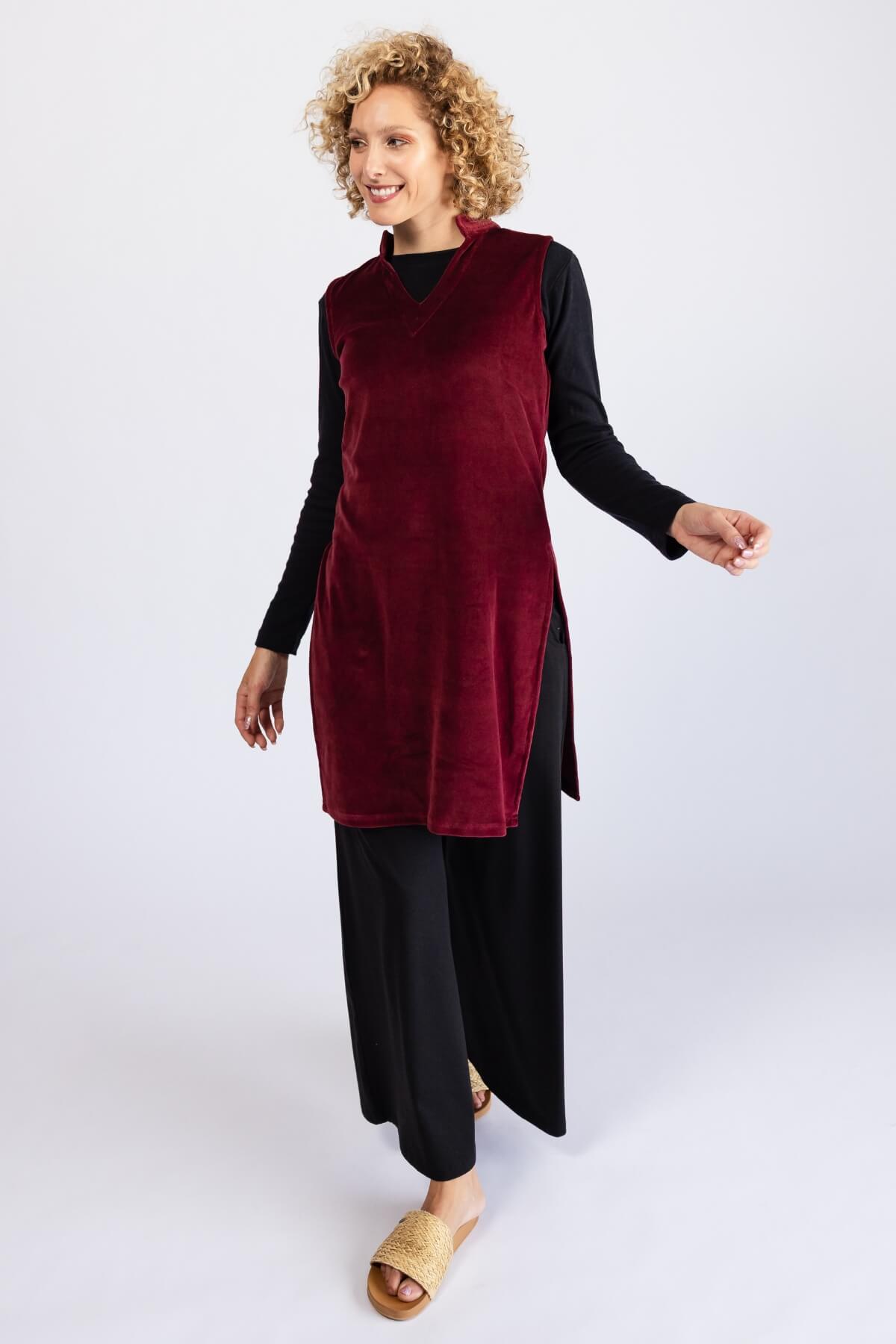 Surya Organic Cotton Velvet Pinafore - layer underneath