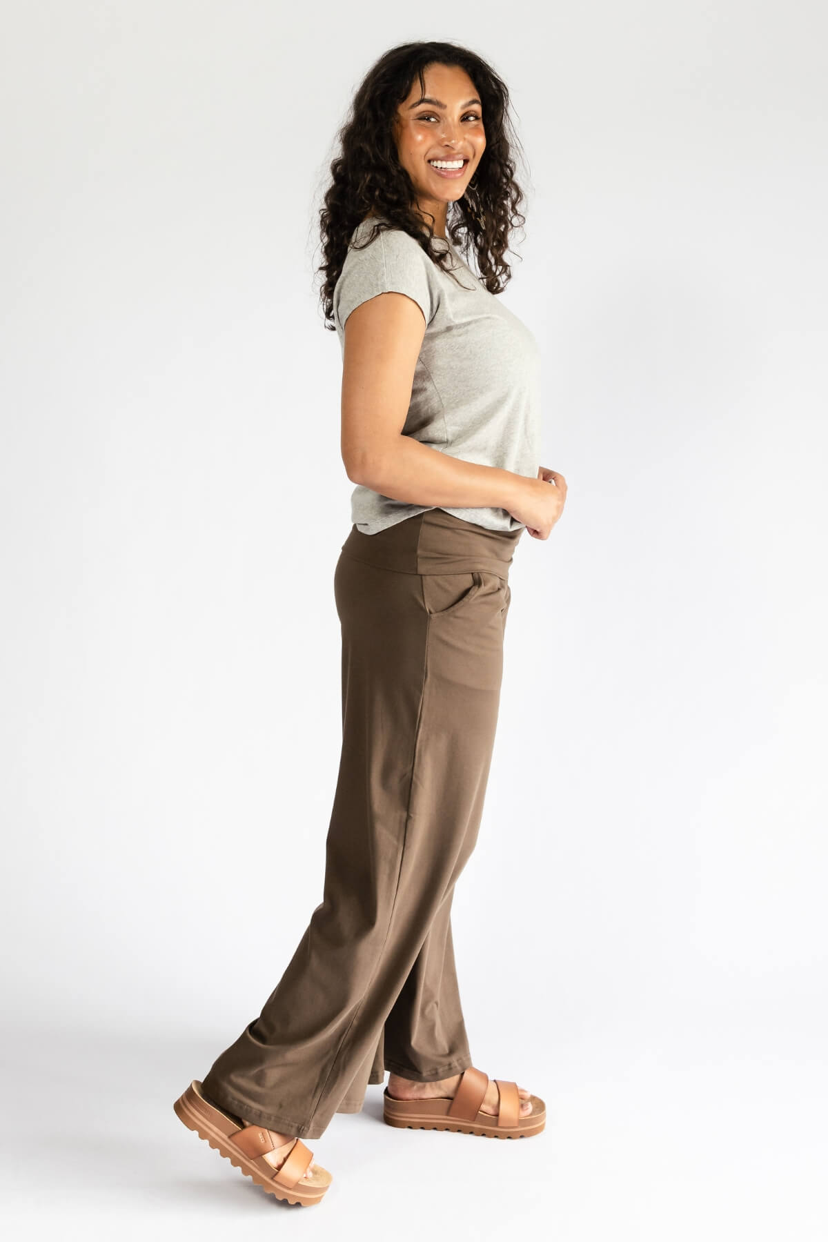 Surya Organic Cotton Palazzo Pants for Women - right side view