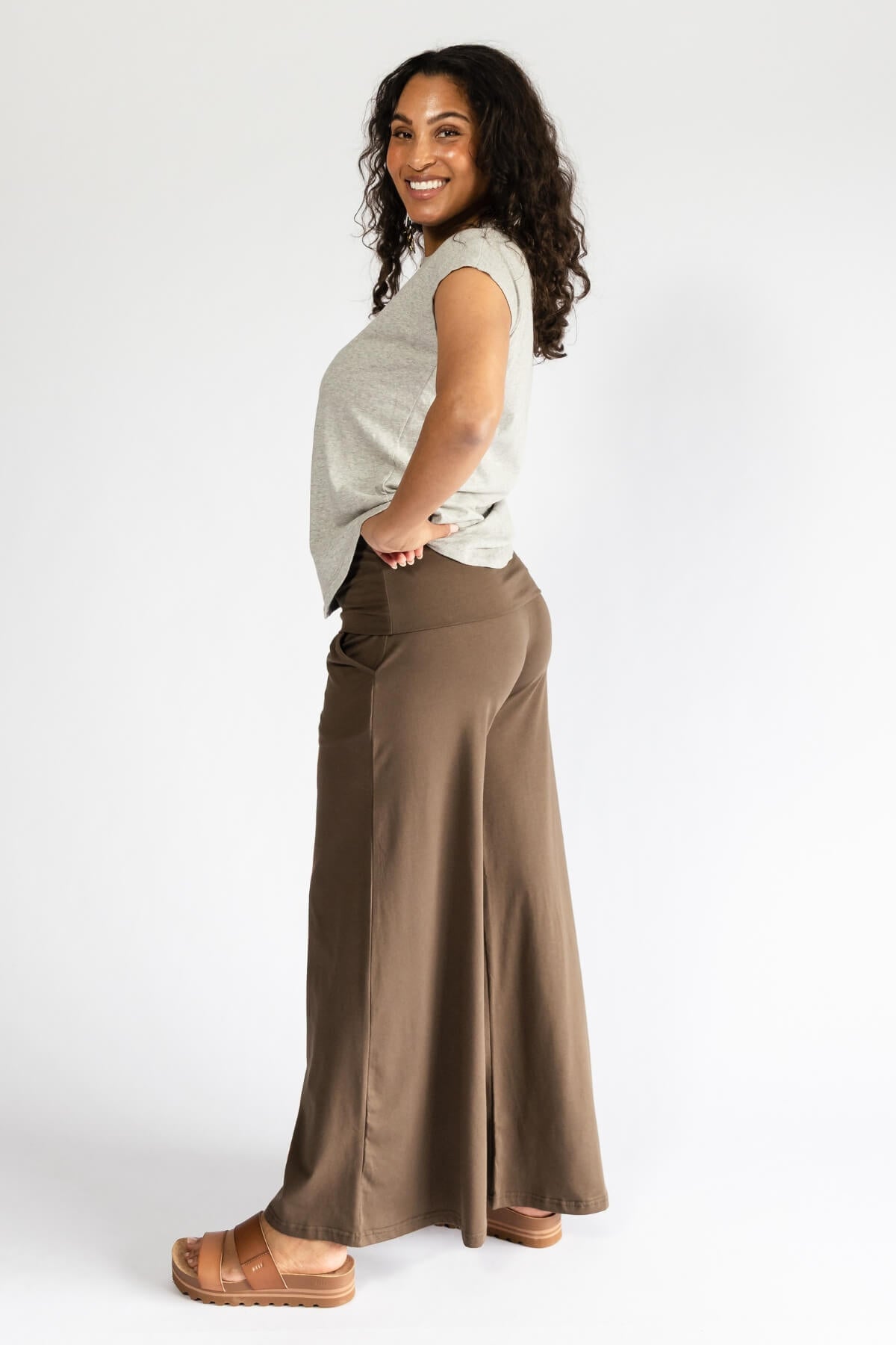 Surya Organic Cotton Palazzo Pants for Women - left side view