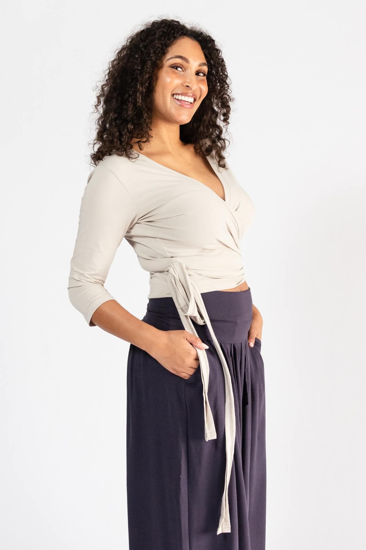 Surya Ethical Organic Wrap Top - with long side tie