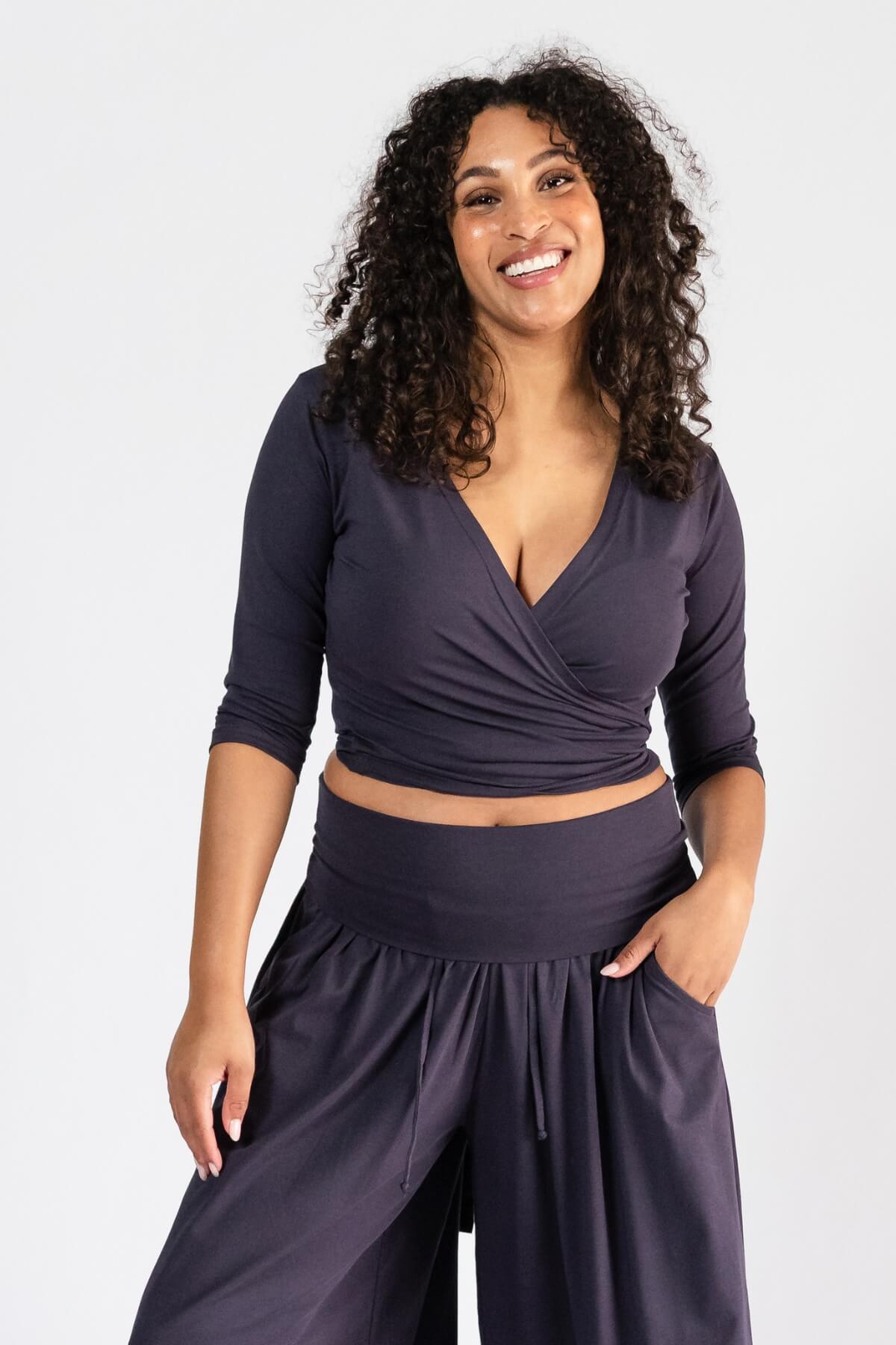 Surya Ethical Organic Wrap Top - Midnight Blue