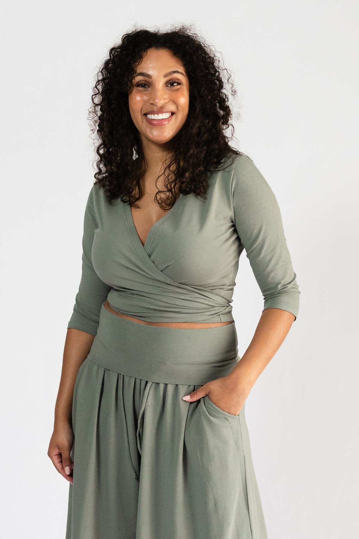 Surya Organic Wrap Top - flattering style top