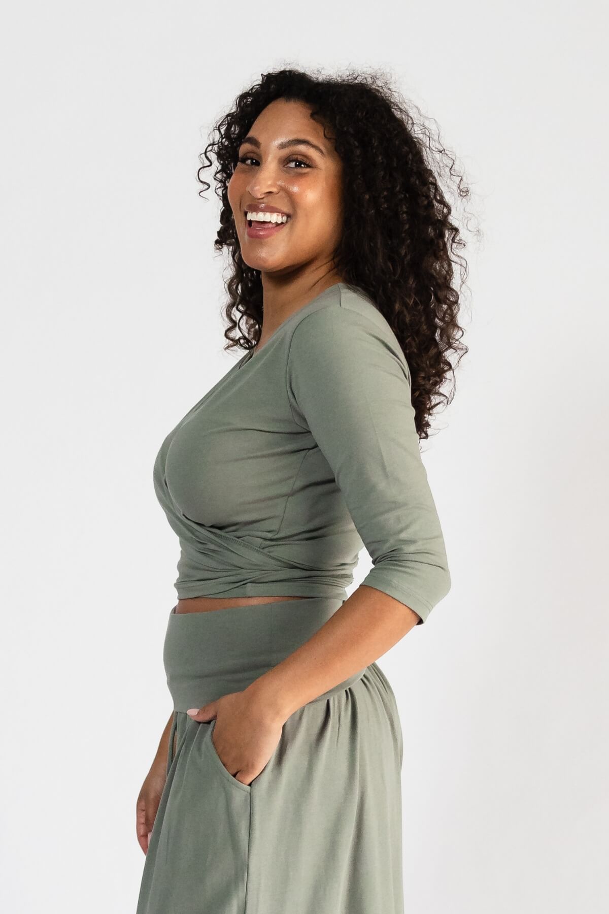 Surya Organic Wrap Top - left side view