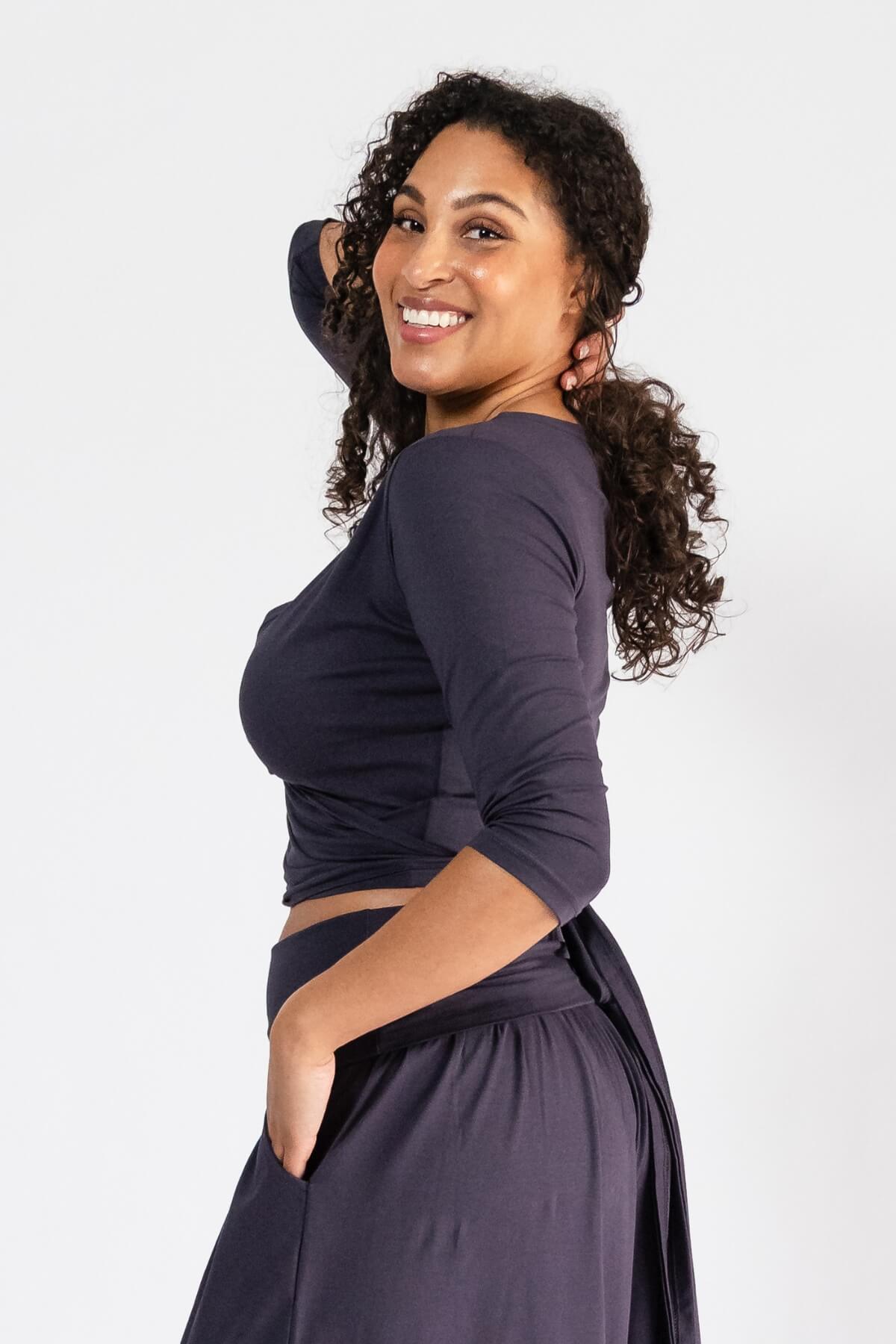 Surya Ethical Organic Wrap Top - left side view