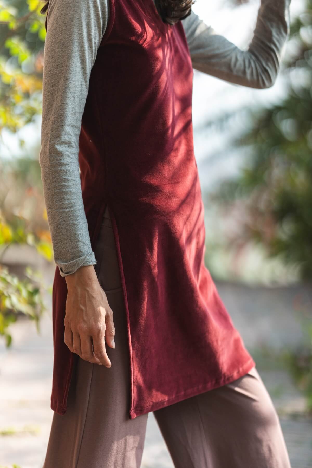 Surya Organic Cotton Velvet Pinafore - detail