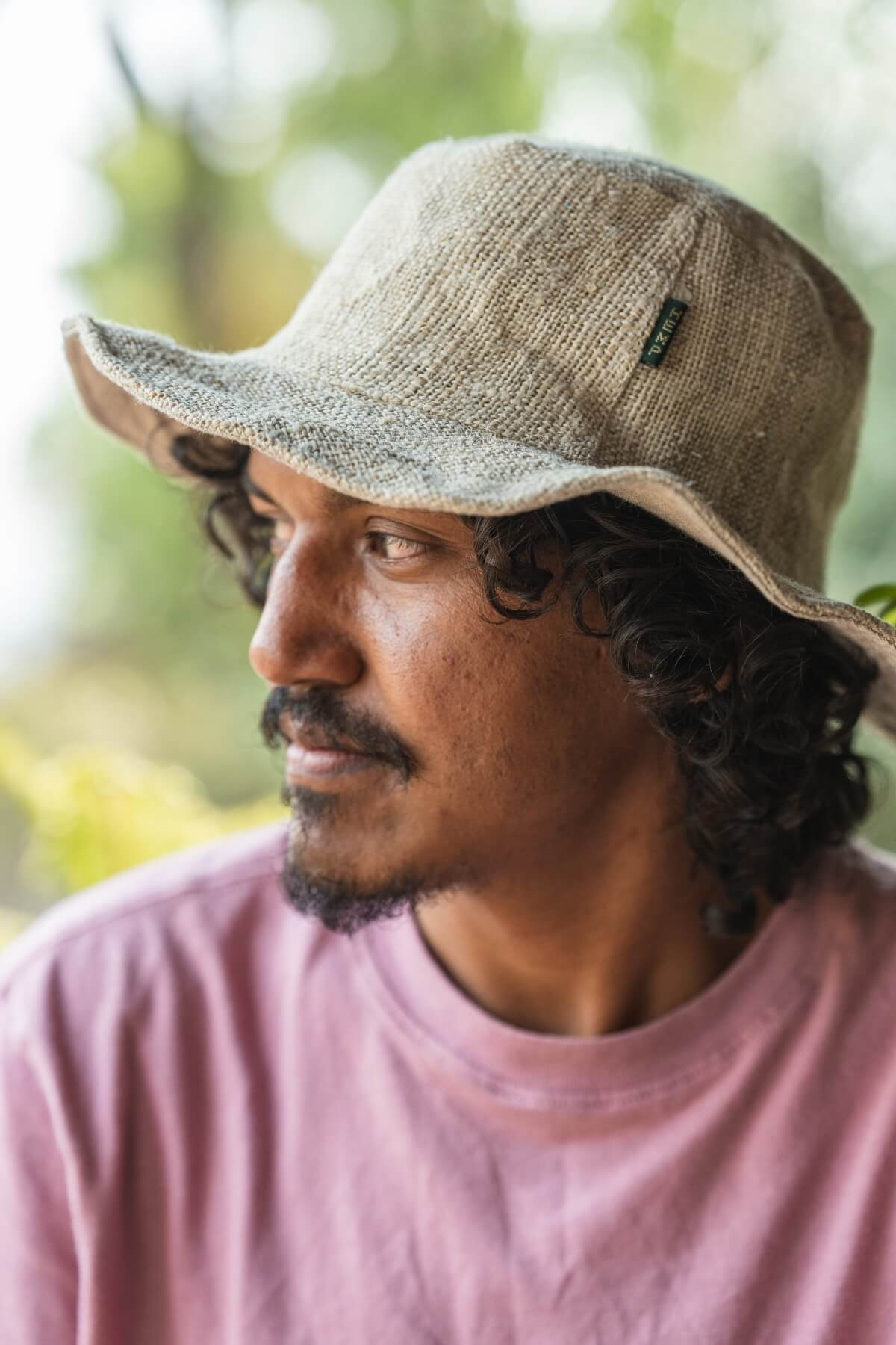 Surya Ethical Hemp Wide Brim Hat made in Nepal - Natural