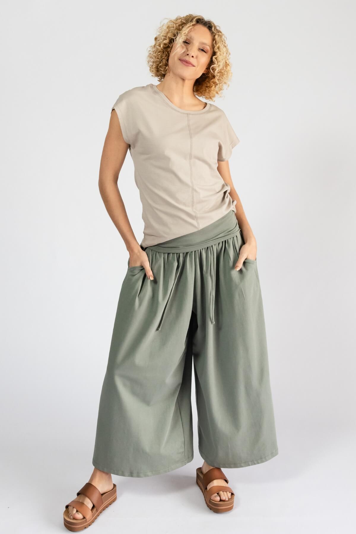 Surya Organic Cotton Palazzo Pants for Women - made in Nepal