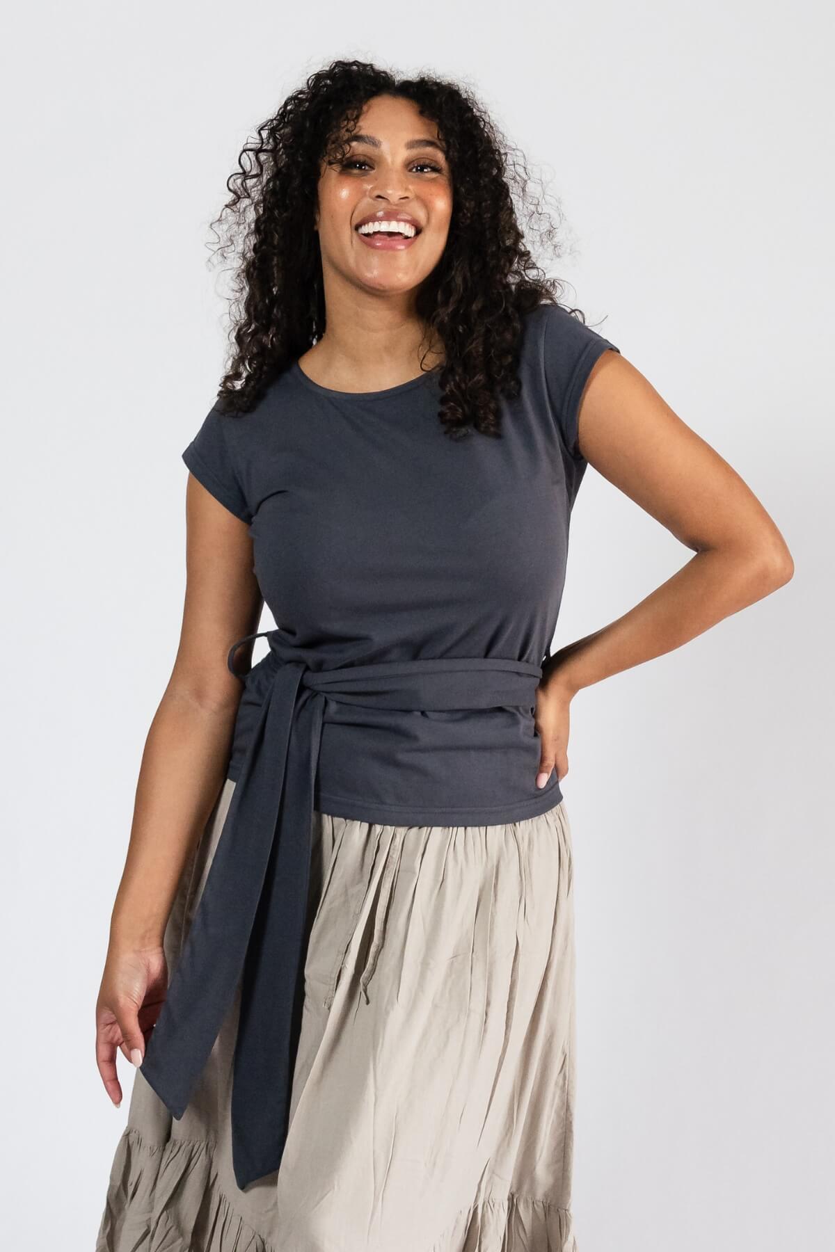 Organic Cotton Capped Sleeve Top for Women - ethically made in Nepal