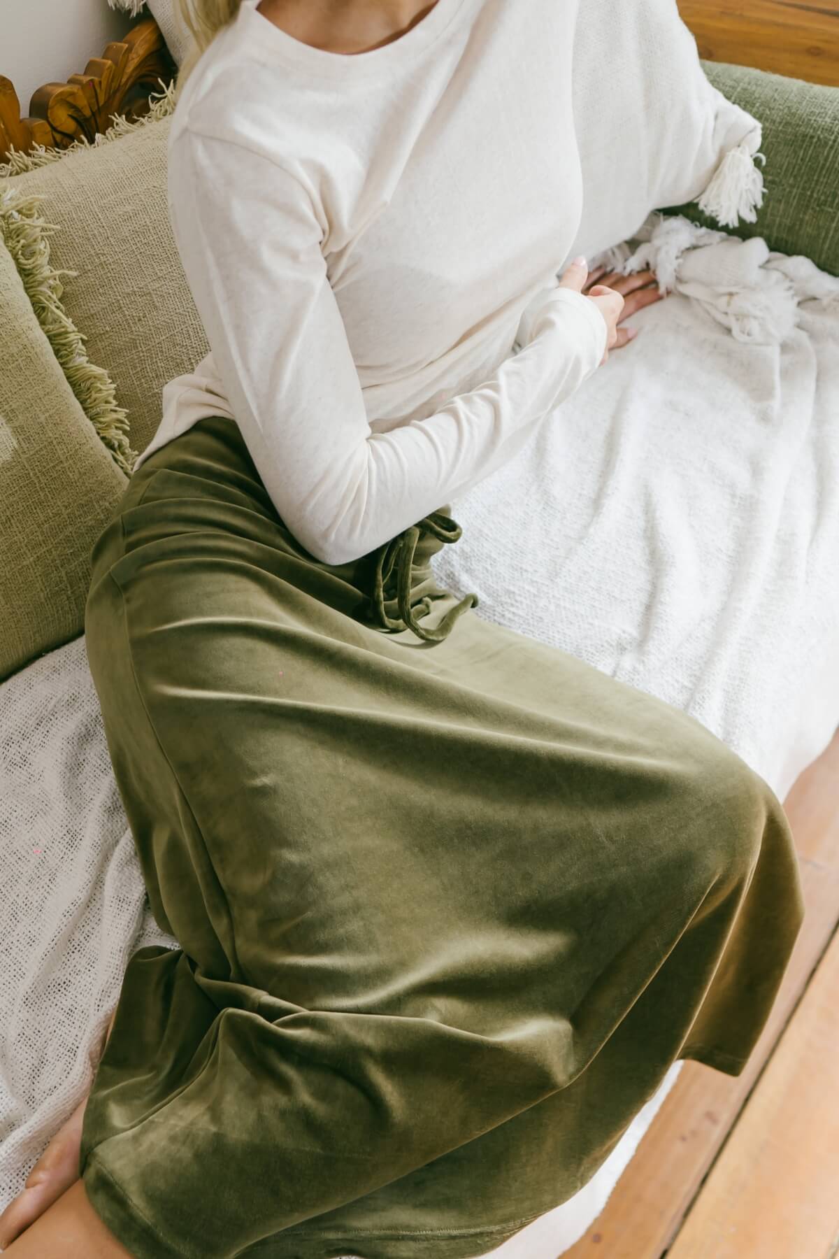 Surya Ethical Velvet Maxi Skirt - lush organic velvet fabric