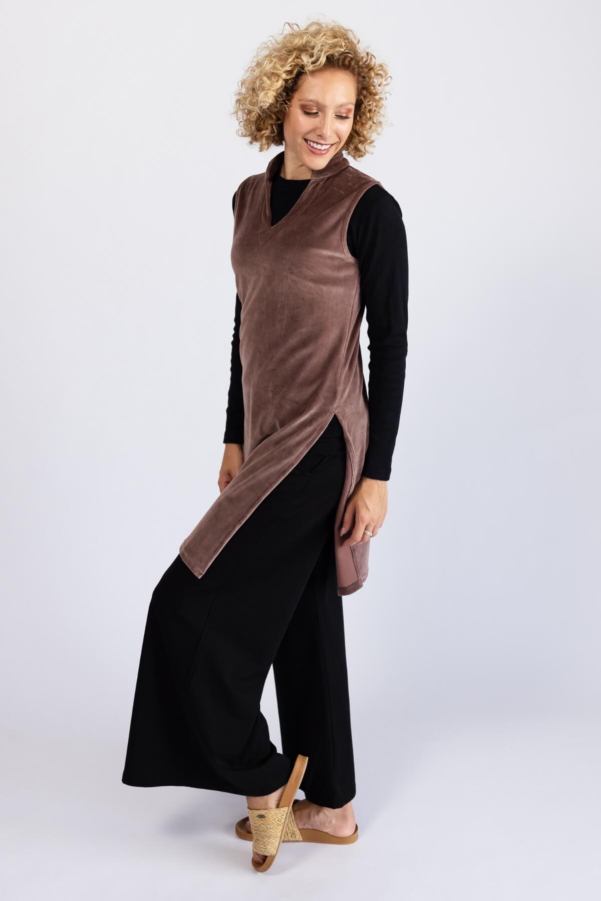 Surya Organic Cotton Velvet Pinafore - left side view