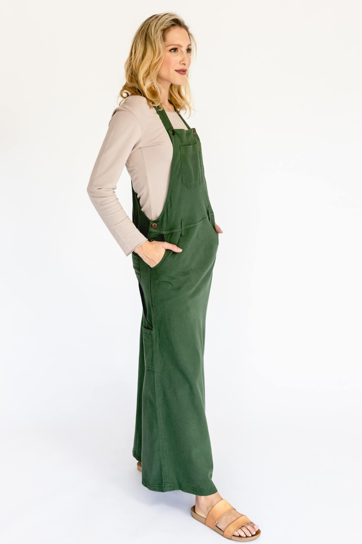 Surya Ethical Cotton Overall Maxi Dress - right side view