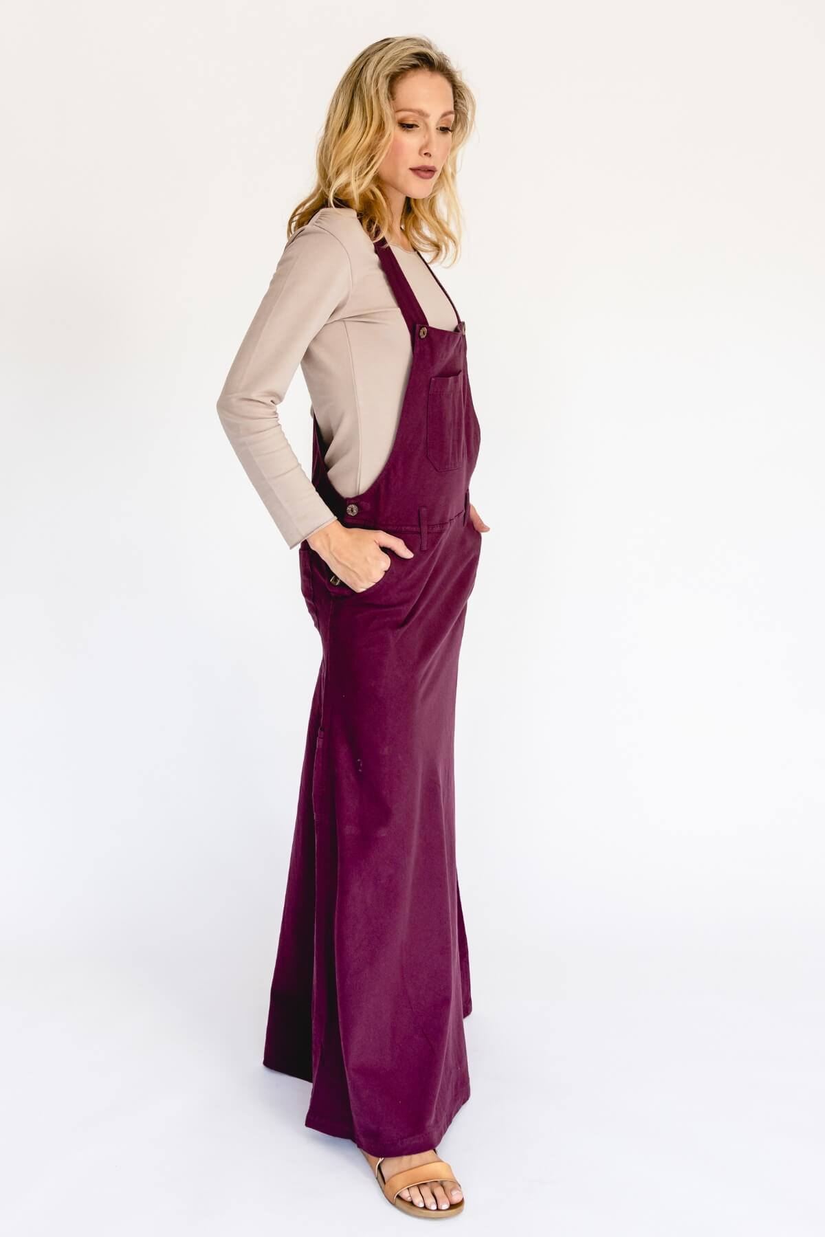 Surya Ethical Cotton Overall Maxi Dress from Nepal - right side view
