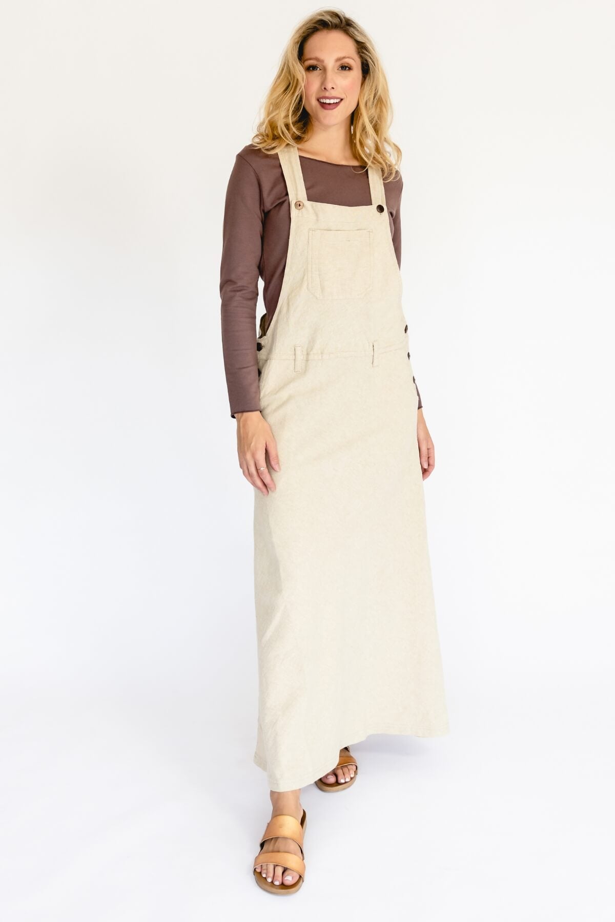 Surya Ethical Cotton Overall Maxi Dress - adjustable length